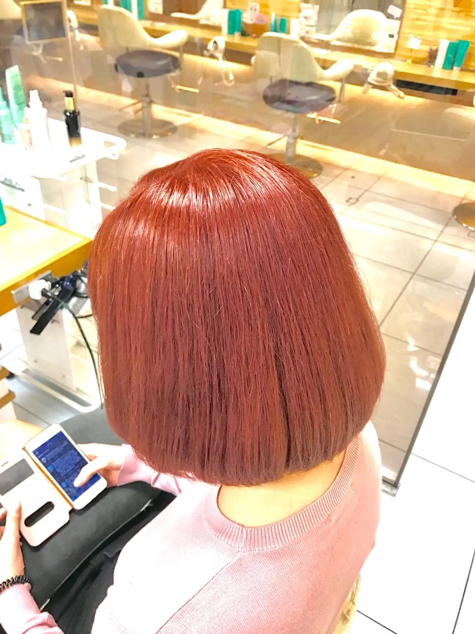 ショート カラー ベージュカラー ダブルカラー ピンクカラー ピンクベージュ 縮毛矯正/ 髪質改善/橋口のヘアスタイル