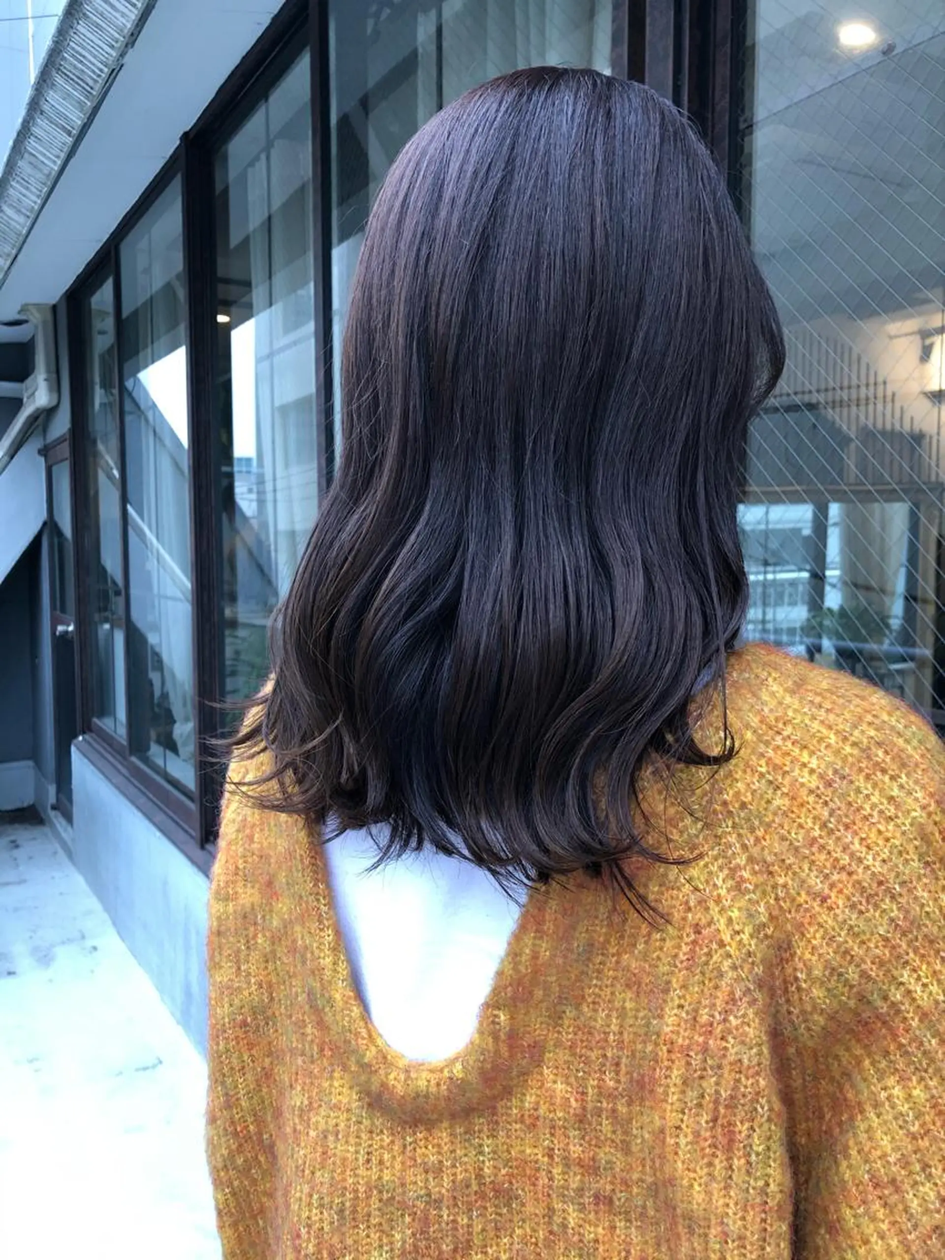 セミロング カラー パープルカラー Gardenhair 小笠原篤矢ショートのヘアスタイル