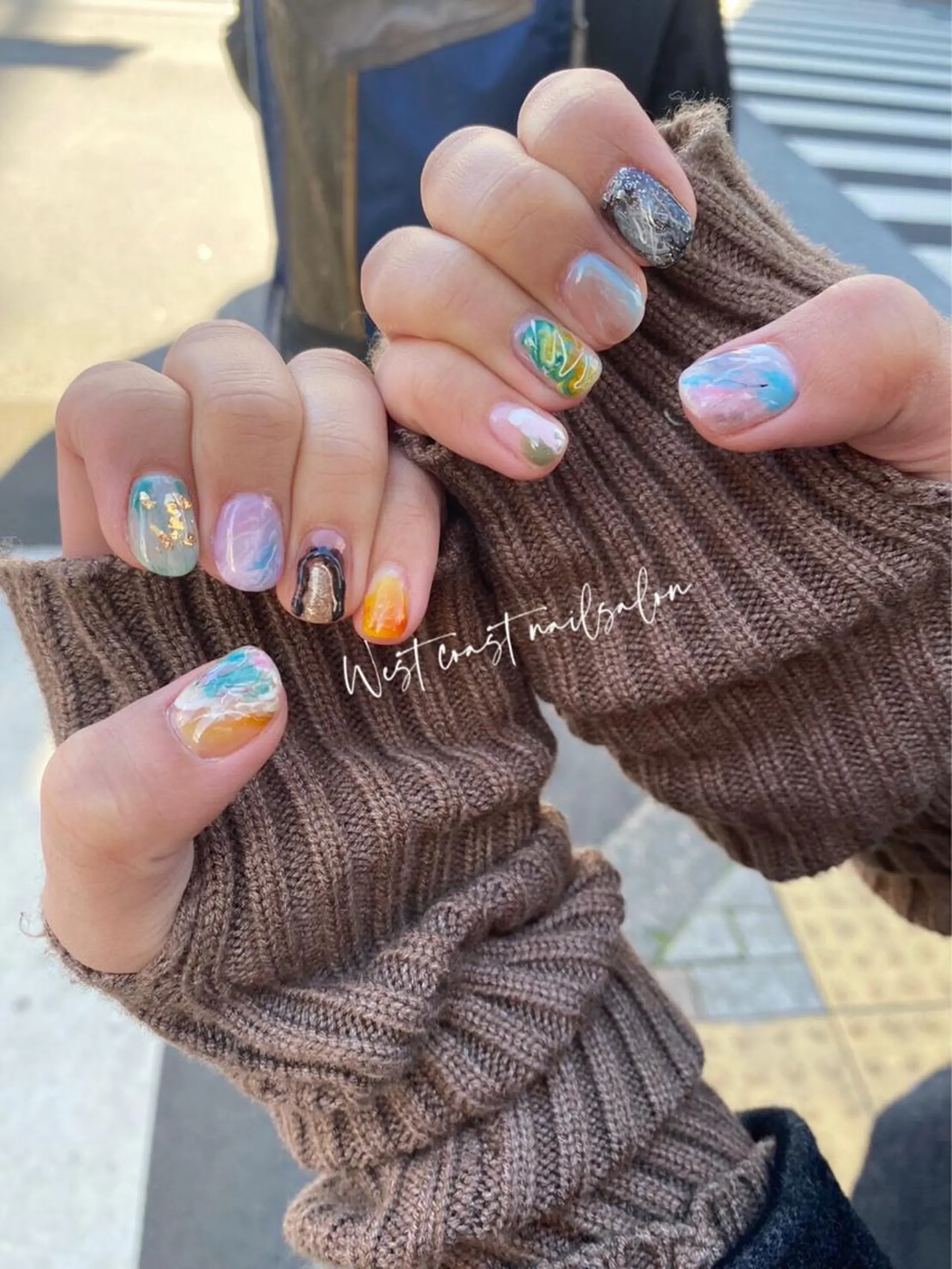 ネイル 韓国ネイル ニュアンスネイル west coast スカルプ専門店のネイルデザイン