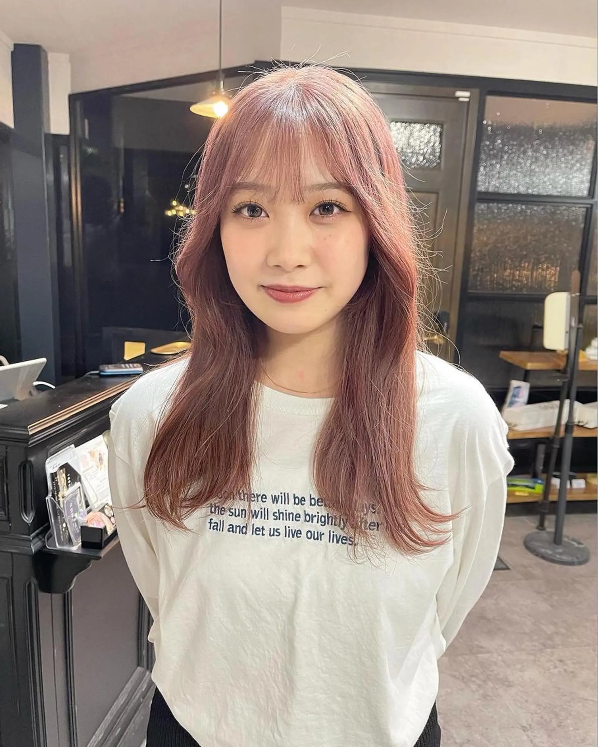 カラー ベージュカラー ピンクカラー ピンクベージュ 掛川美容師 chikakoのヘアスタイル