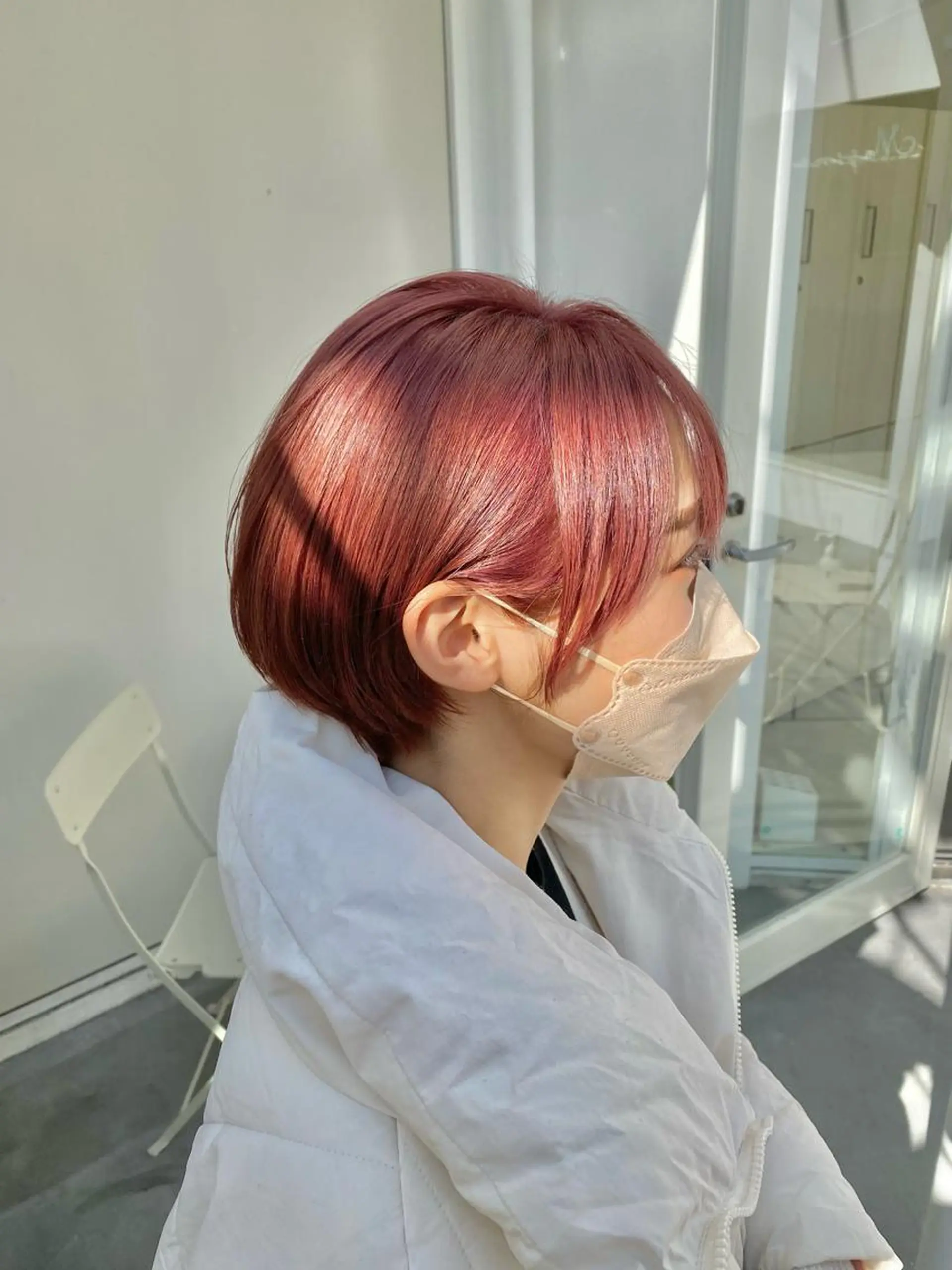 ショート カラー カシス ピンクカラー カット ヘアカラー トリートメント Masena所属・🍁中川 慎之介🍁のヘアスタイル