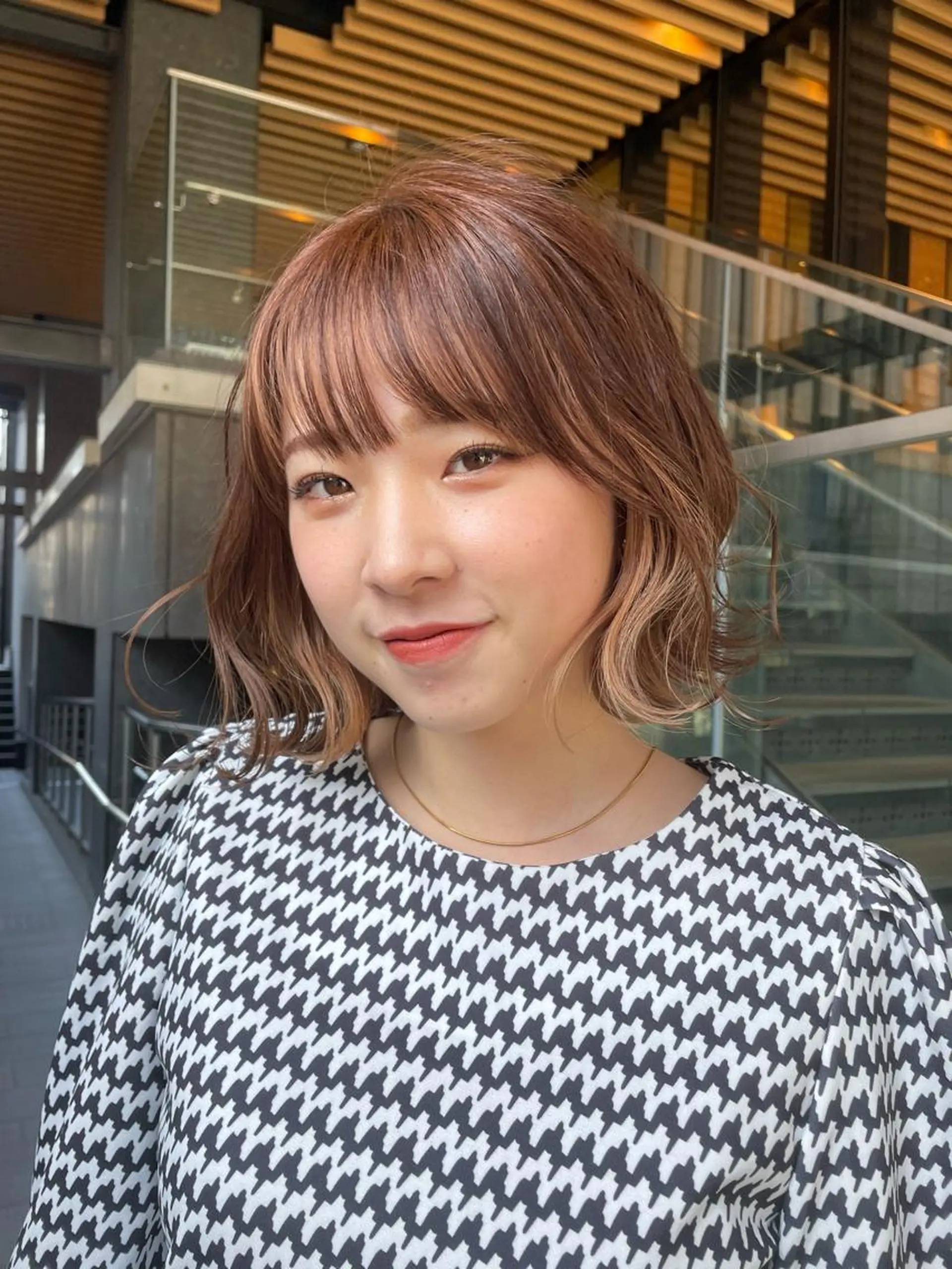 ミディアム ワンレンボブ ボブ 髪質改善 🌿ブリーチ/髪質 改善/🌿‬JINのヘアスタイル