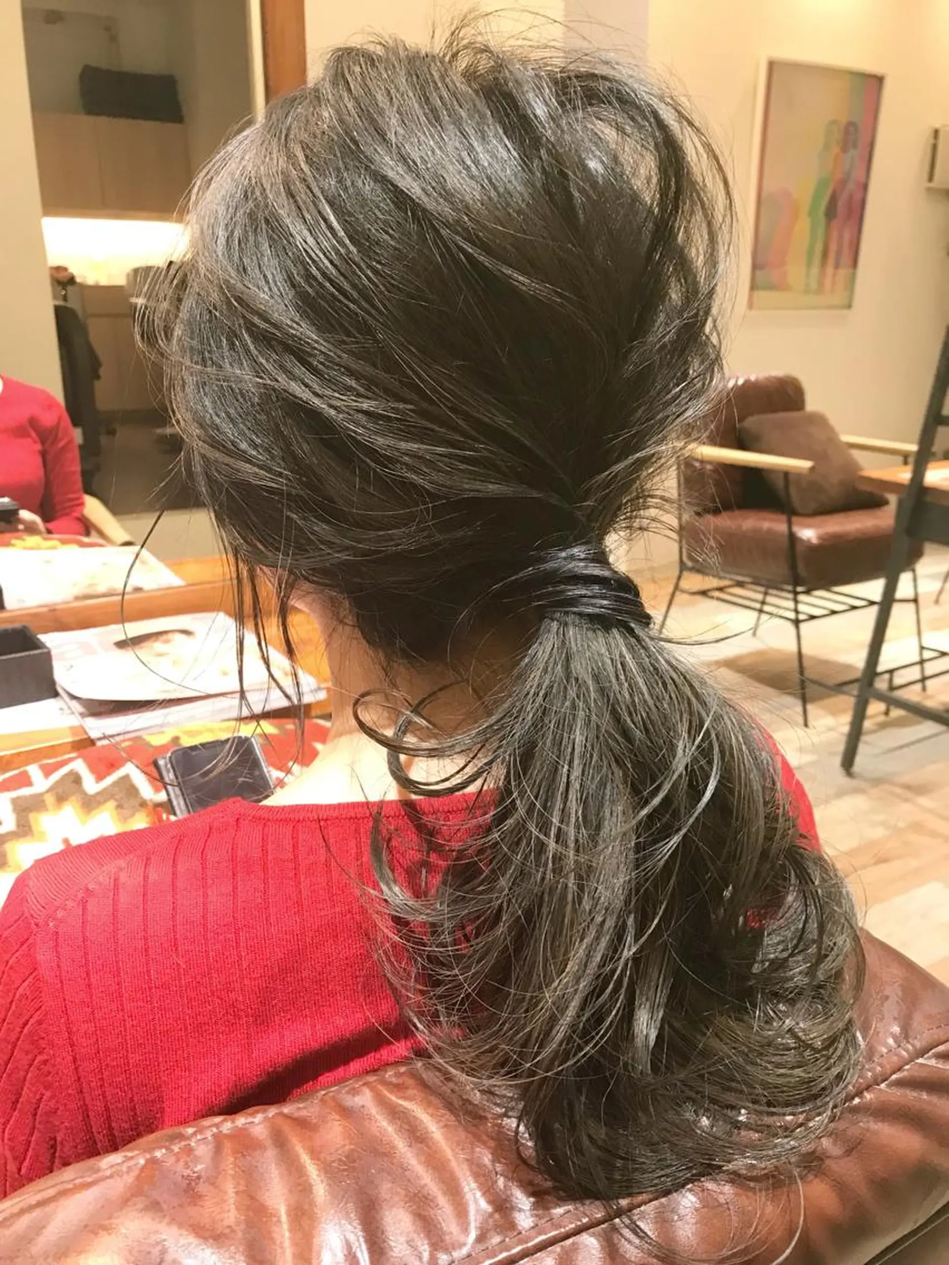 セミロング カラー ヘアアレンジ シールエクステ⭐️ オオミタクヤのヘアスタイル