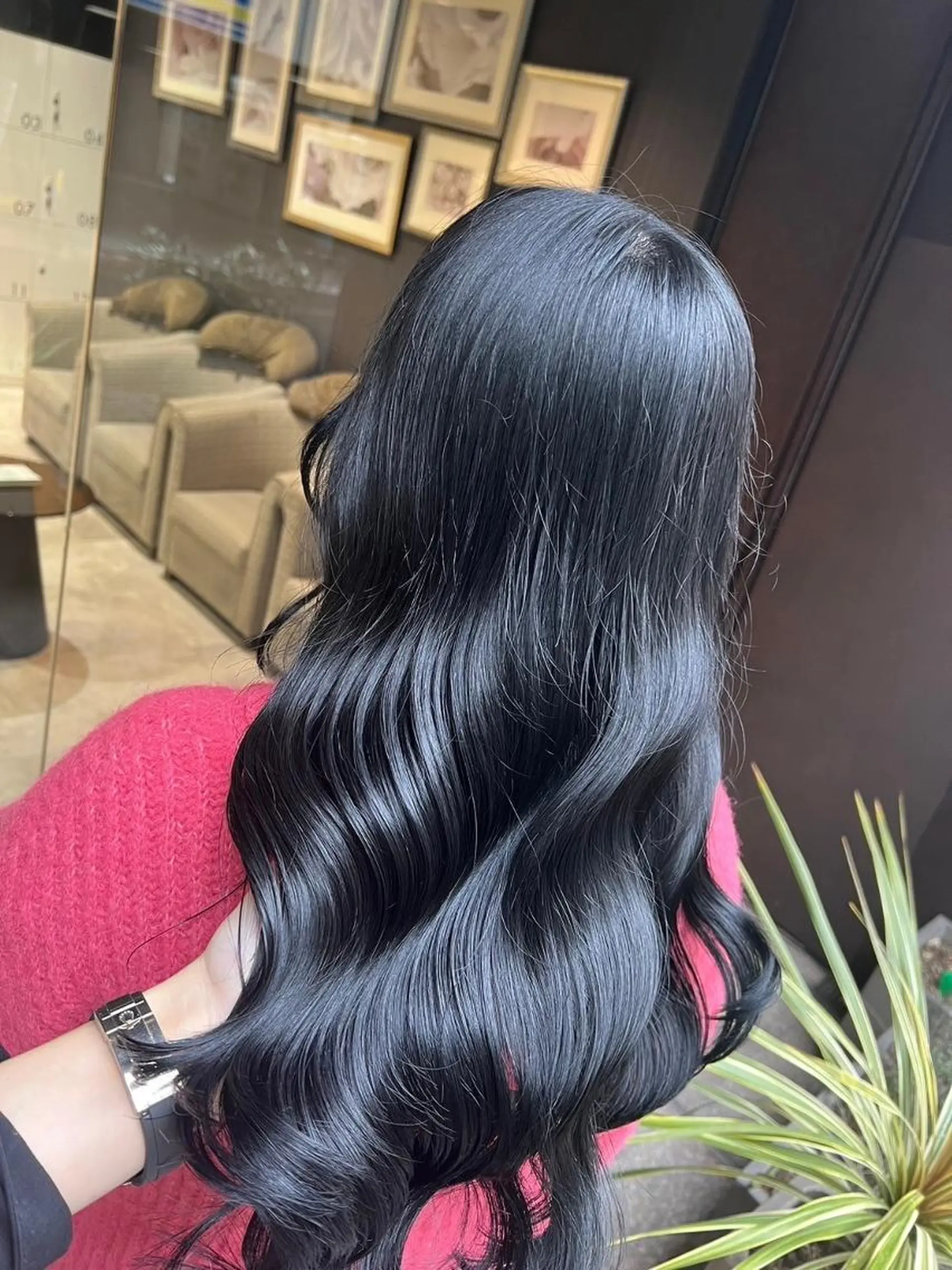 ミディアム ヘアカラー 大川 有香のヘアスタイル