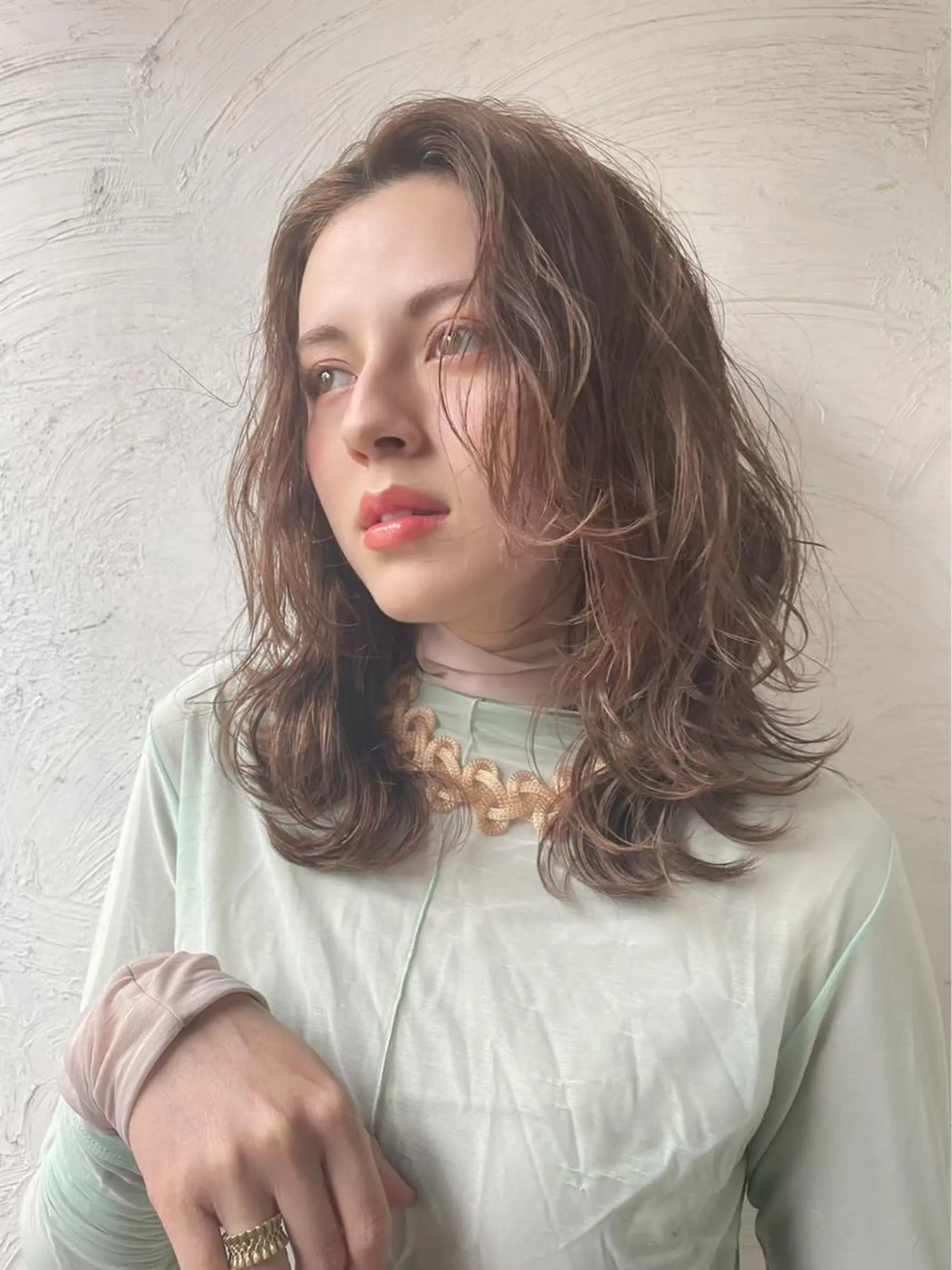 セミロング パーマ お任せヘア☘️☘️ 及川渚のヘアスタイル