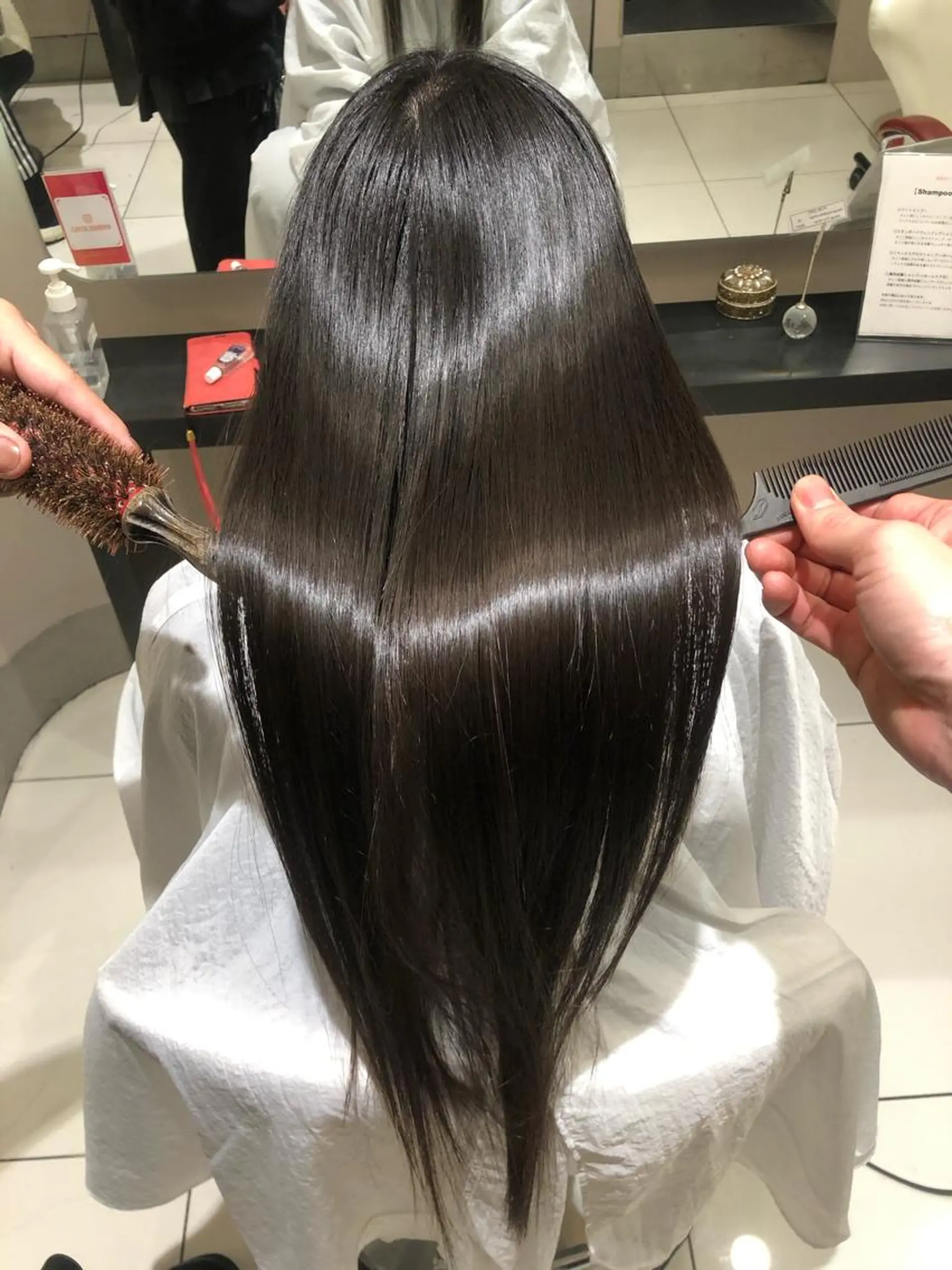 ロング カット 縮毛矯正 トリートメント 國分 利成のヘアスタイル