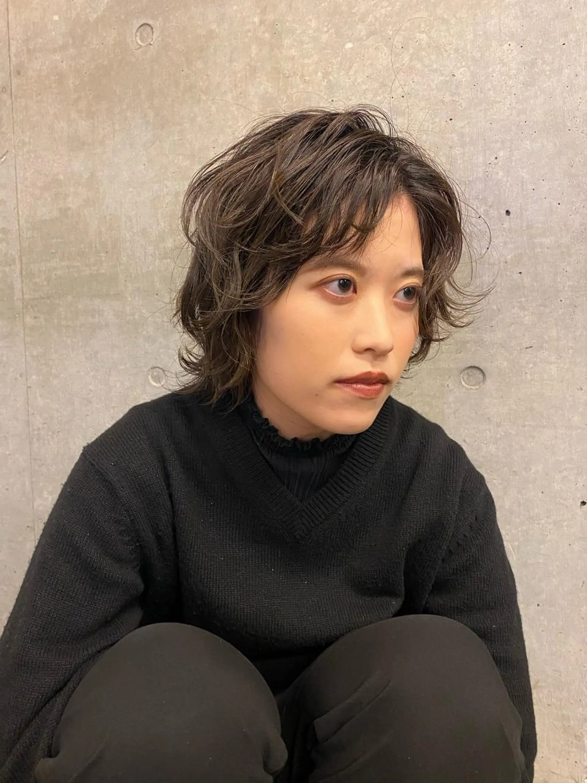 ショート パーマ Aust hair Stella新宿所属・Yuki☺︎パーマ レイヤーカットウルフのヘアスタイル