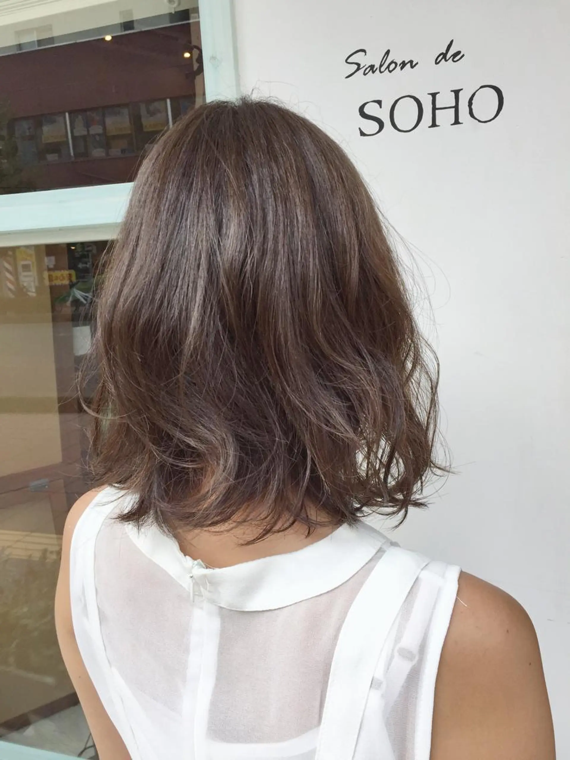ミディアム カラー アッシュ アッシュグレー アッシュグレージュ 透明感カラー グレージュ ◇おの あすか◇のヘアスタイル