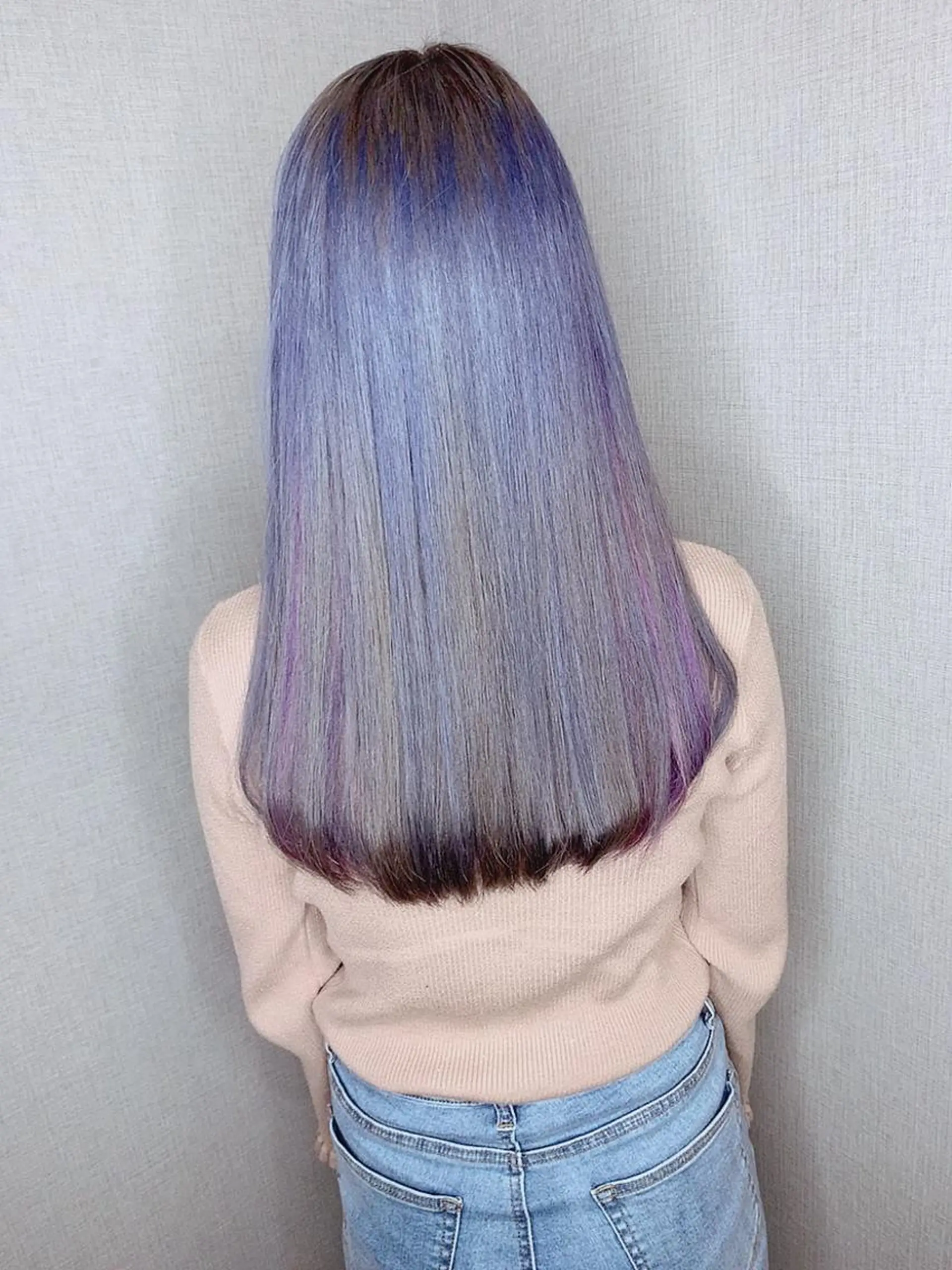 ロング アッシュ ハイライト 髪質改善 レイヤーカット トリートメント Selene hair OSAKAのヘアスタイル