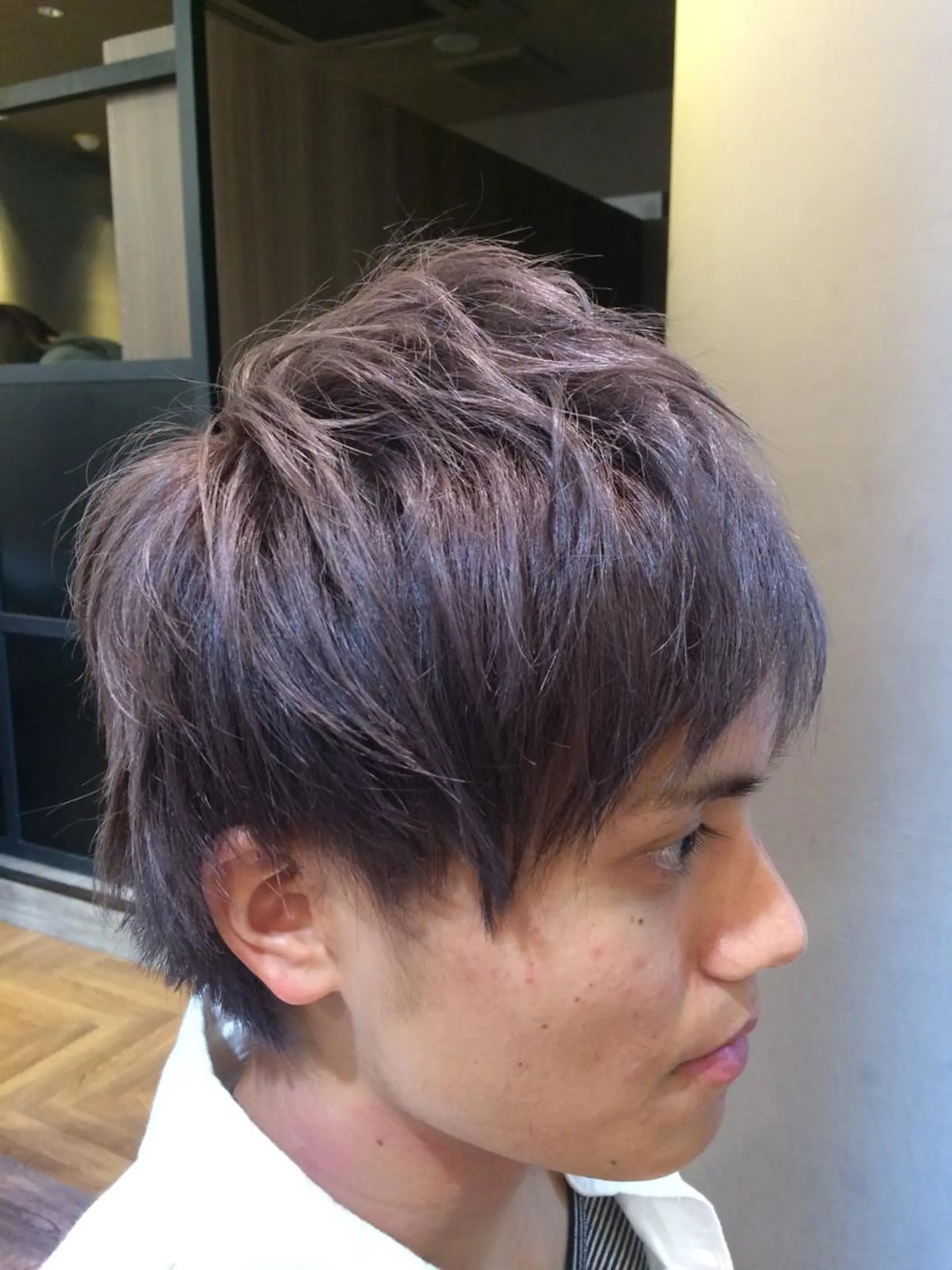 ショート カラー パーマ ヘアアレンジ メンズ キッズ ネイル マツエク・マツパ アッシュ ラベンダーカラー ラベンダーアッシュ uno pulir所属・トップスタイリスト 永尾拓也のヘアスタイル