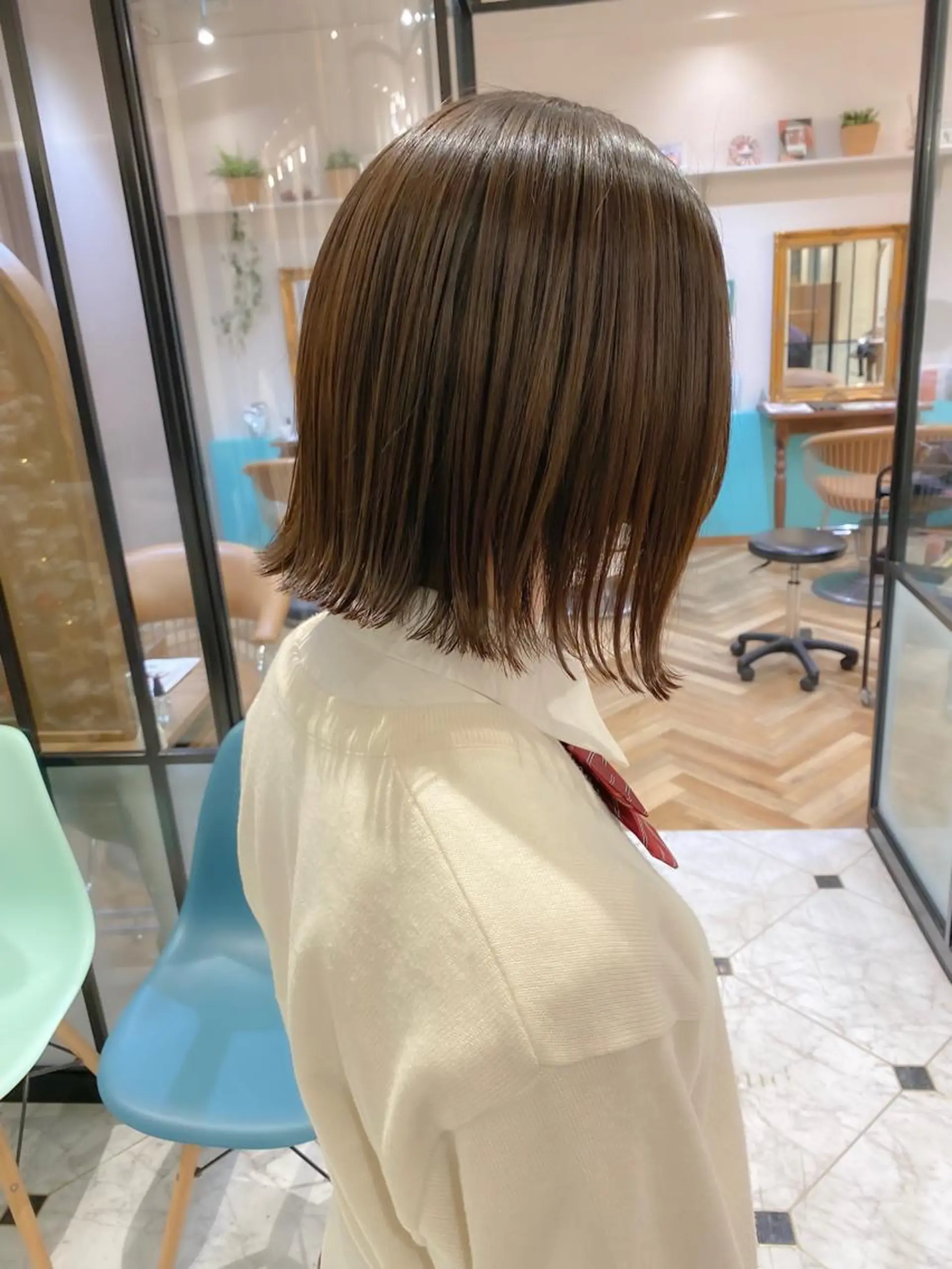 ショート カット ヘアカラー トリートメント ボブ韓国風レイヤー 錦糸町/畠中ケントのヘアスタイル