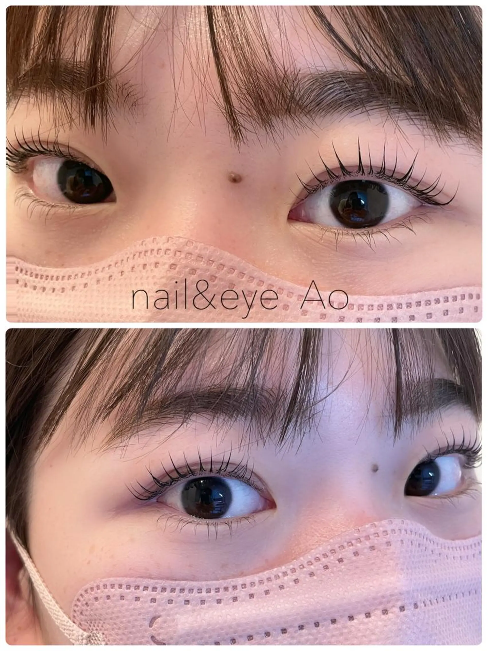 セミロング カラー パーマ ヘアアレンジ メンズ キッズ ネイル マツエク・マツパ アイブロウ 束感まつ毛 パリジェンヌラッシュリフト クリアネイル ストレートパーマ マツパ nail&eye Aoのマツエク・マツパデザイン