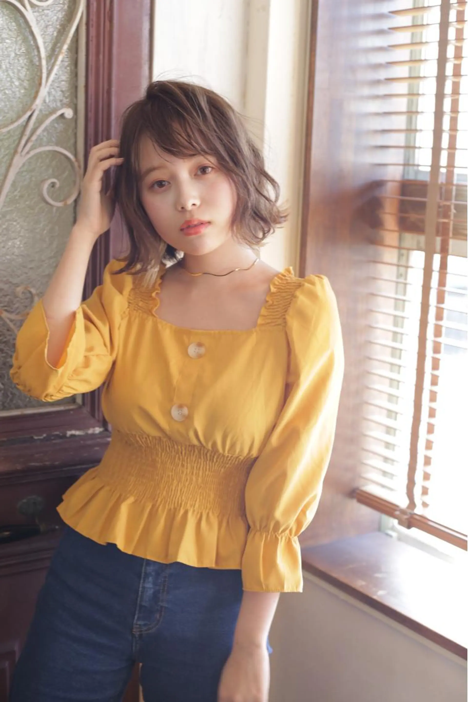 ミディアム カット ヘアカラー 【寺田町】ソリハシ アキラのヘアスタイル