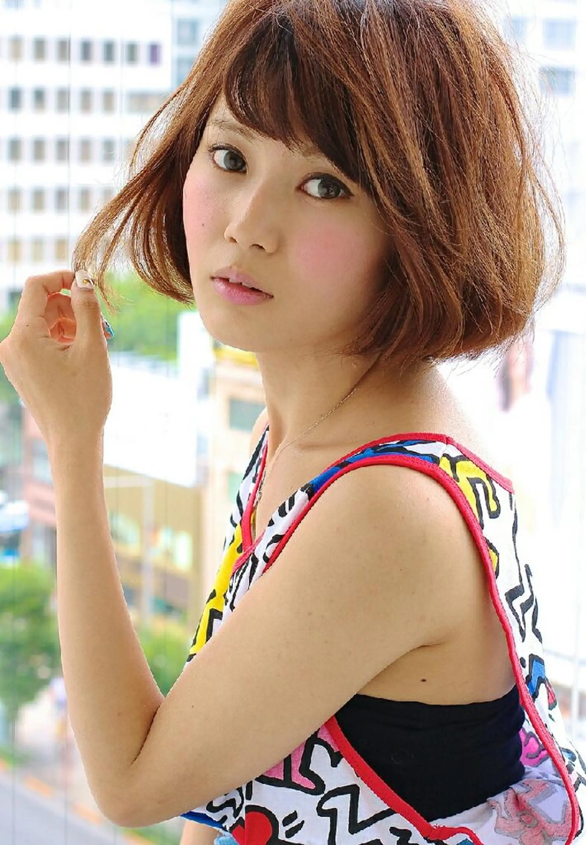 ショート カラー ボブ ヘアカラー grandage 北千住のヘアスタイル