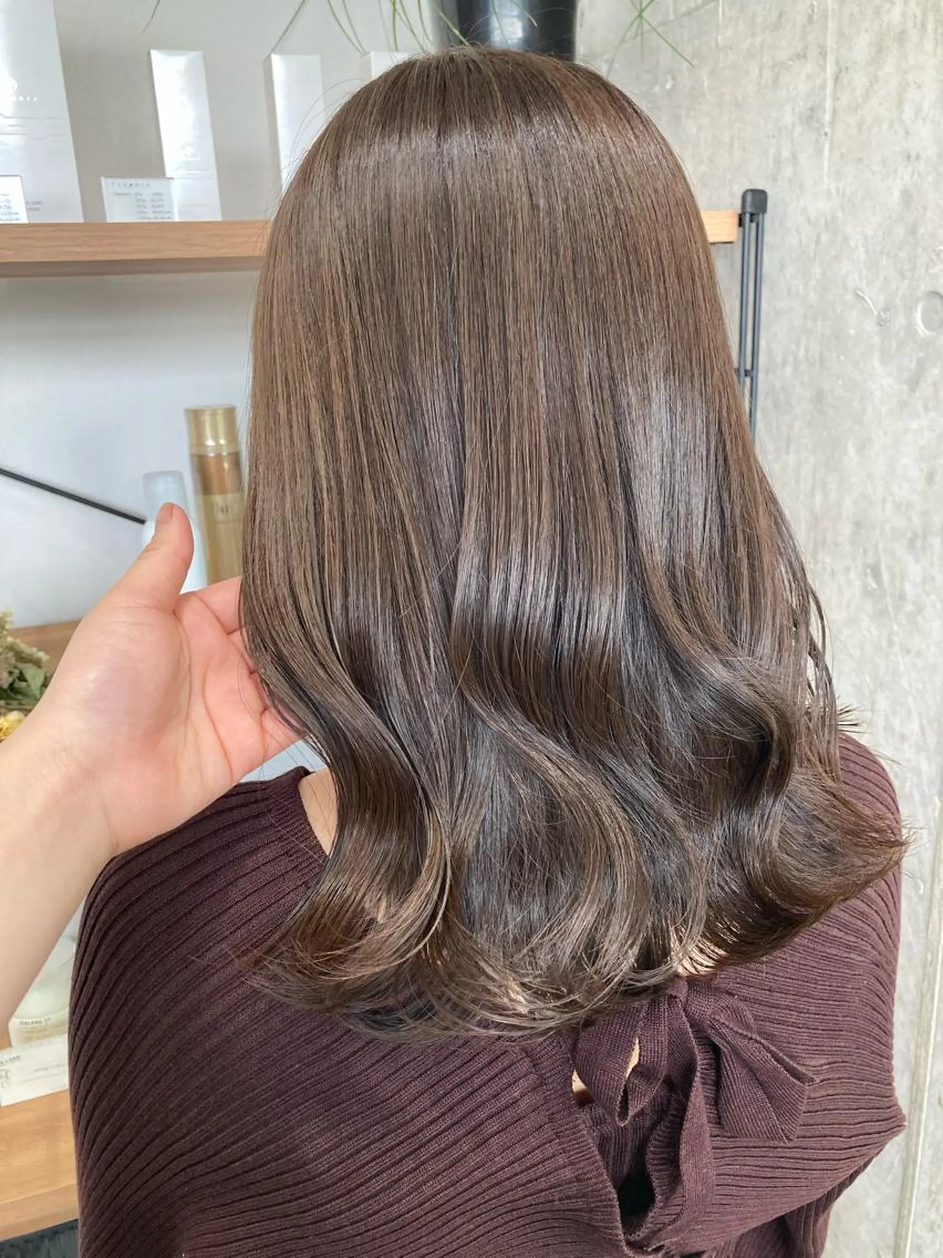 ミディアム カット ヘアカラー トリートメント ✨色持ちの良い艶 カラー✨蟹江真世のヘアスタイル