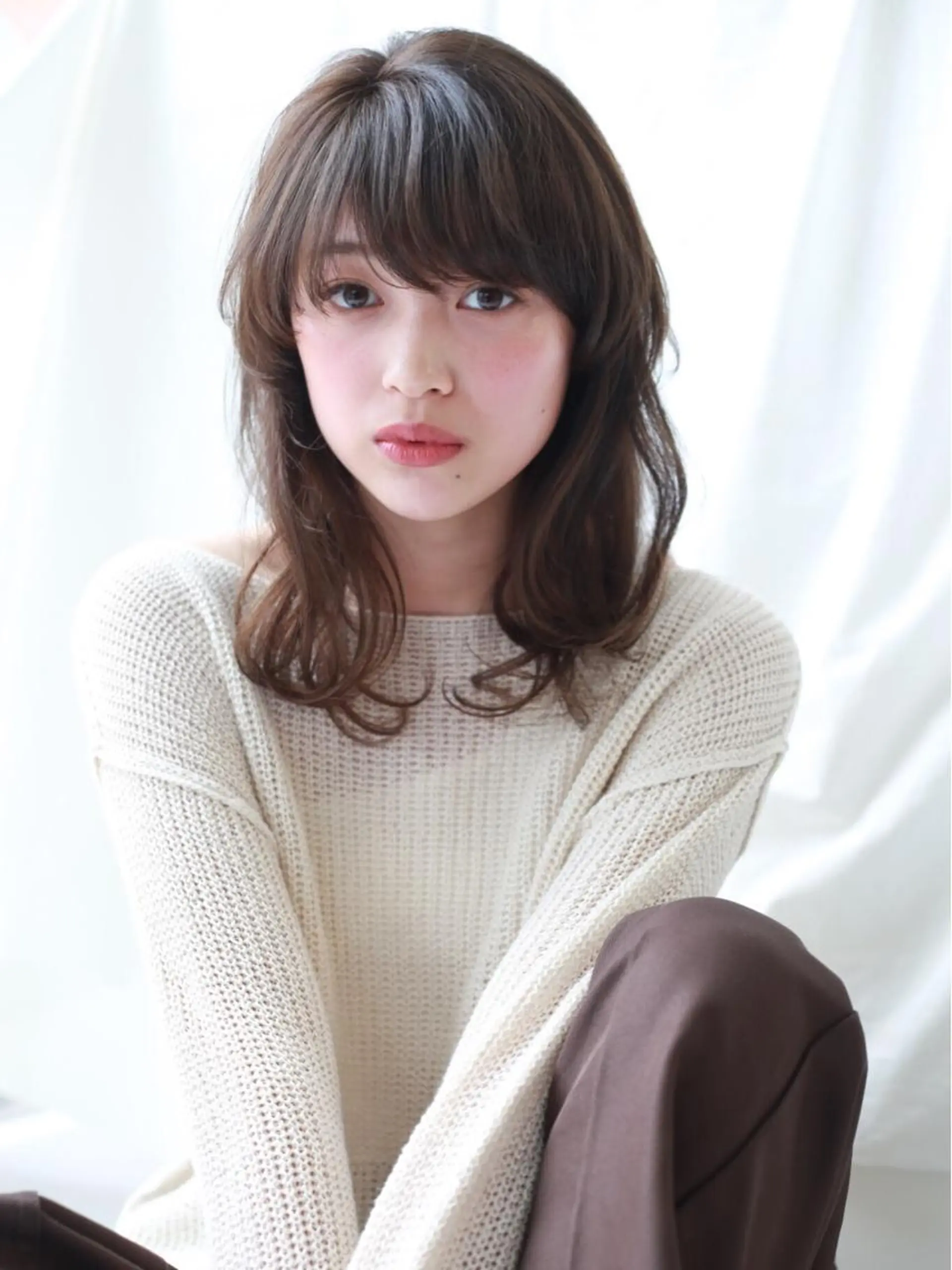 セミロング カラー カット ヘアカラー パーマ ✨店長 鈴木輝✨のヘアスタイル