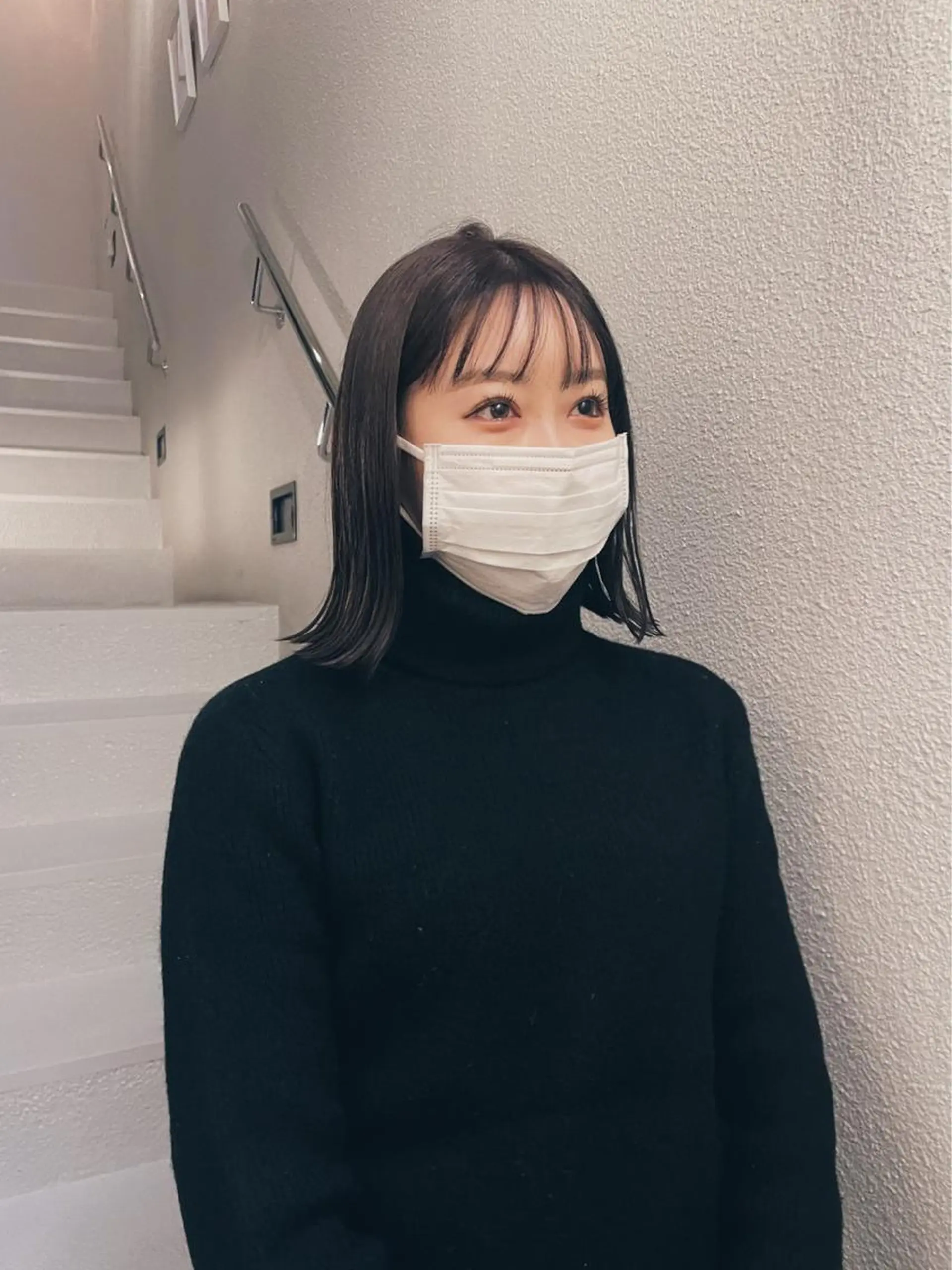 ミディアム カラー 黒髪 ブルーカラー ブルーブラック 🌿ボブ パーマ高橋啓太🌿のヘアスタイル