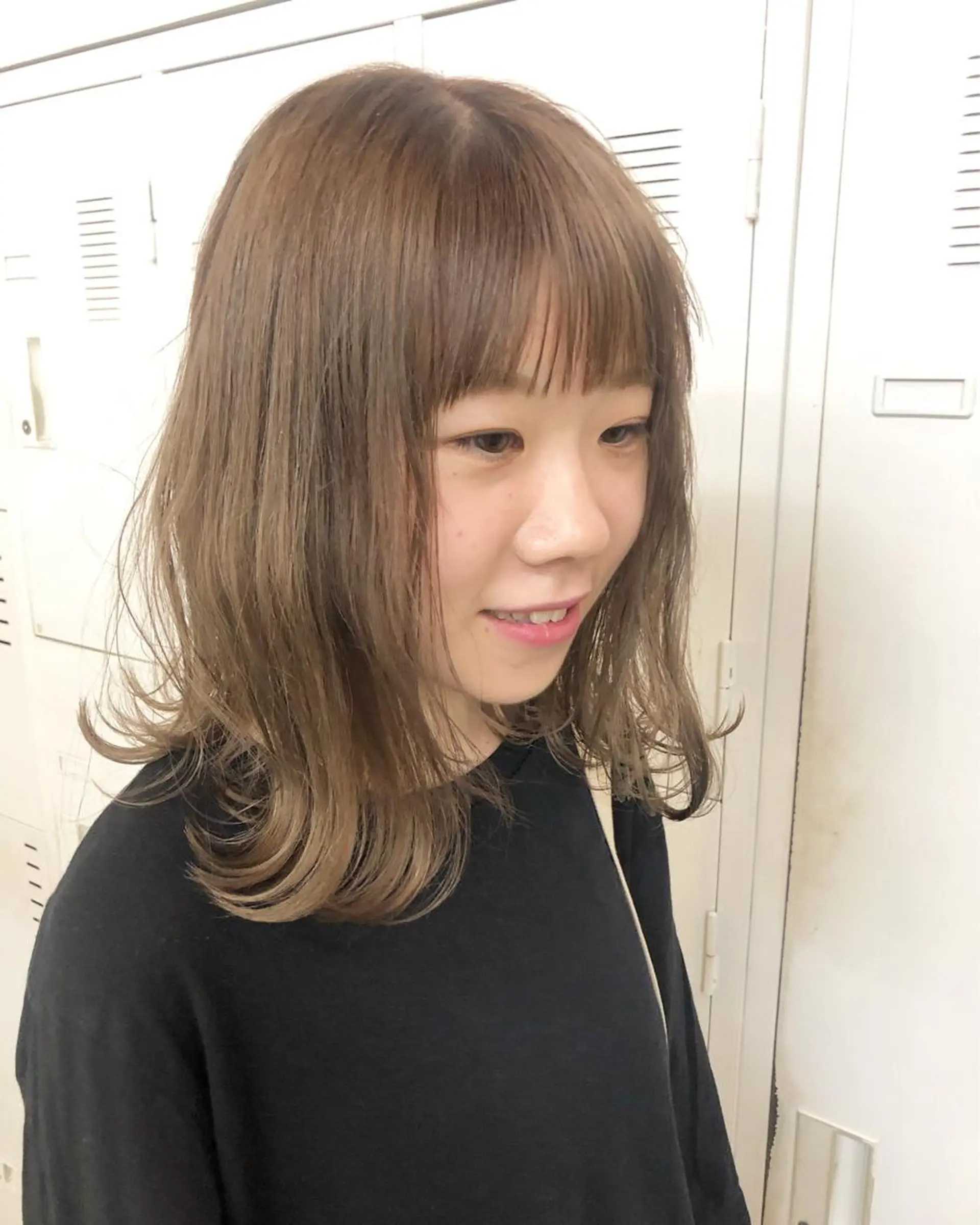 ミディアム カラー クロスパーマ× 透明感カラー✂︎のヘアスタイル
