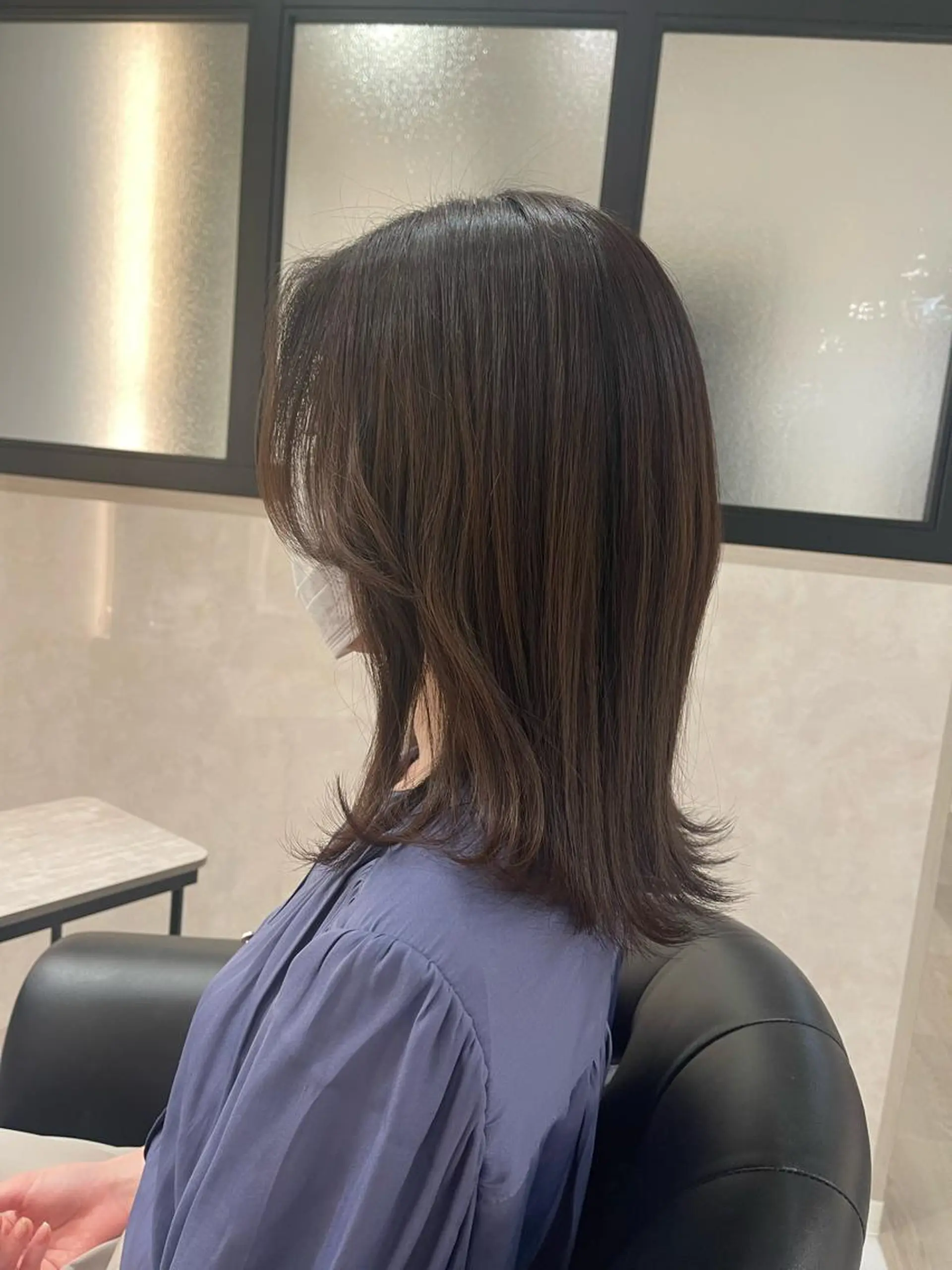 ミディアム カラー カット ヘアカラー トリートメント &chaLme   心斎橋所属・emi/髪質改善/ 韓国風/艶カラーのヘアスタイル