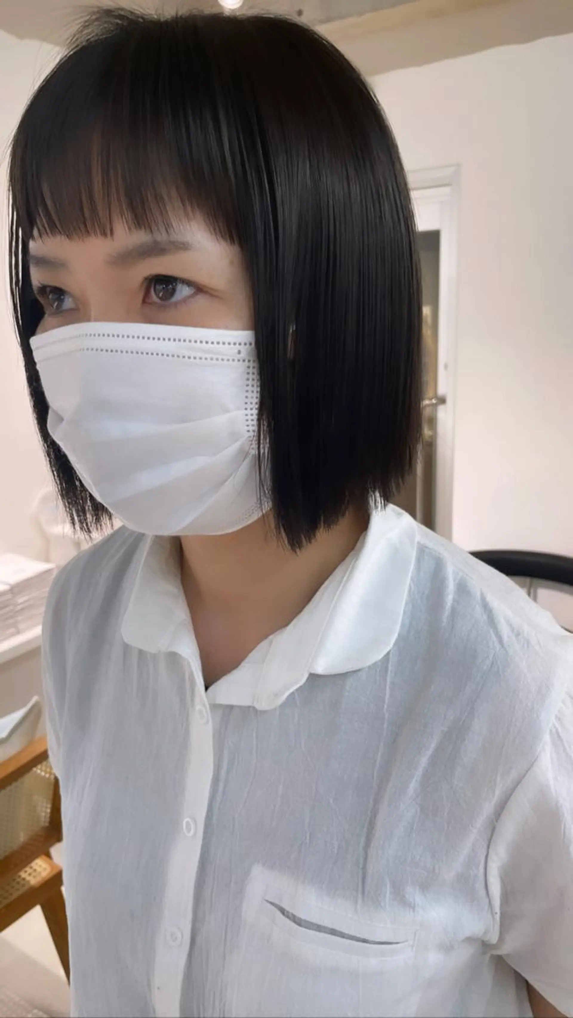 ミディアム カラー 透明感カラー ハイライトカラー ボブ ハイライト オン眉 カット ヘアカラー トリートメント fit/ madokaのヘアスタイル