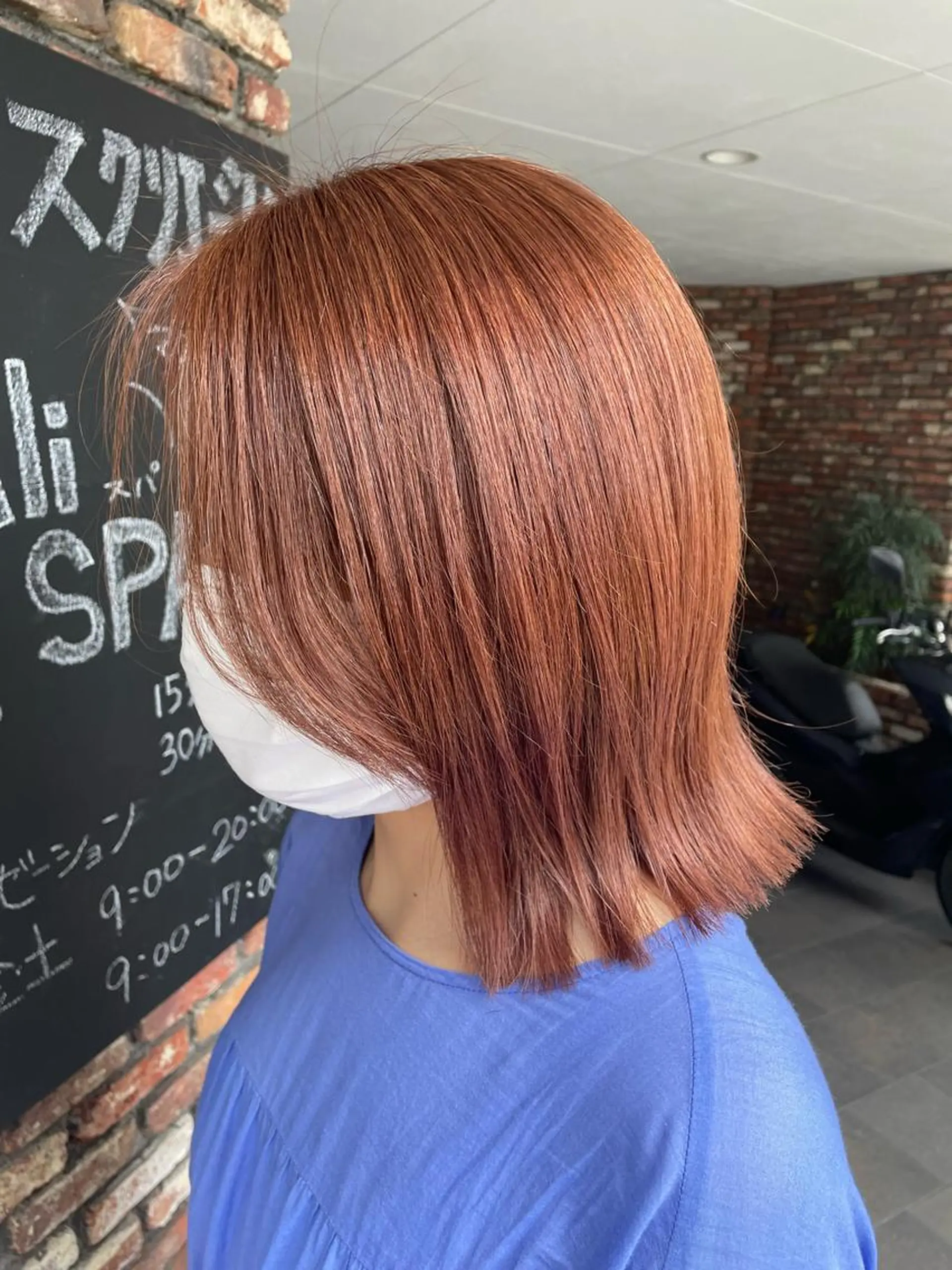 ミディアム 切りっぱなしボブ ボブ マ オのヘアスタイル
