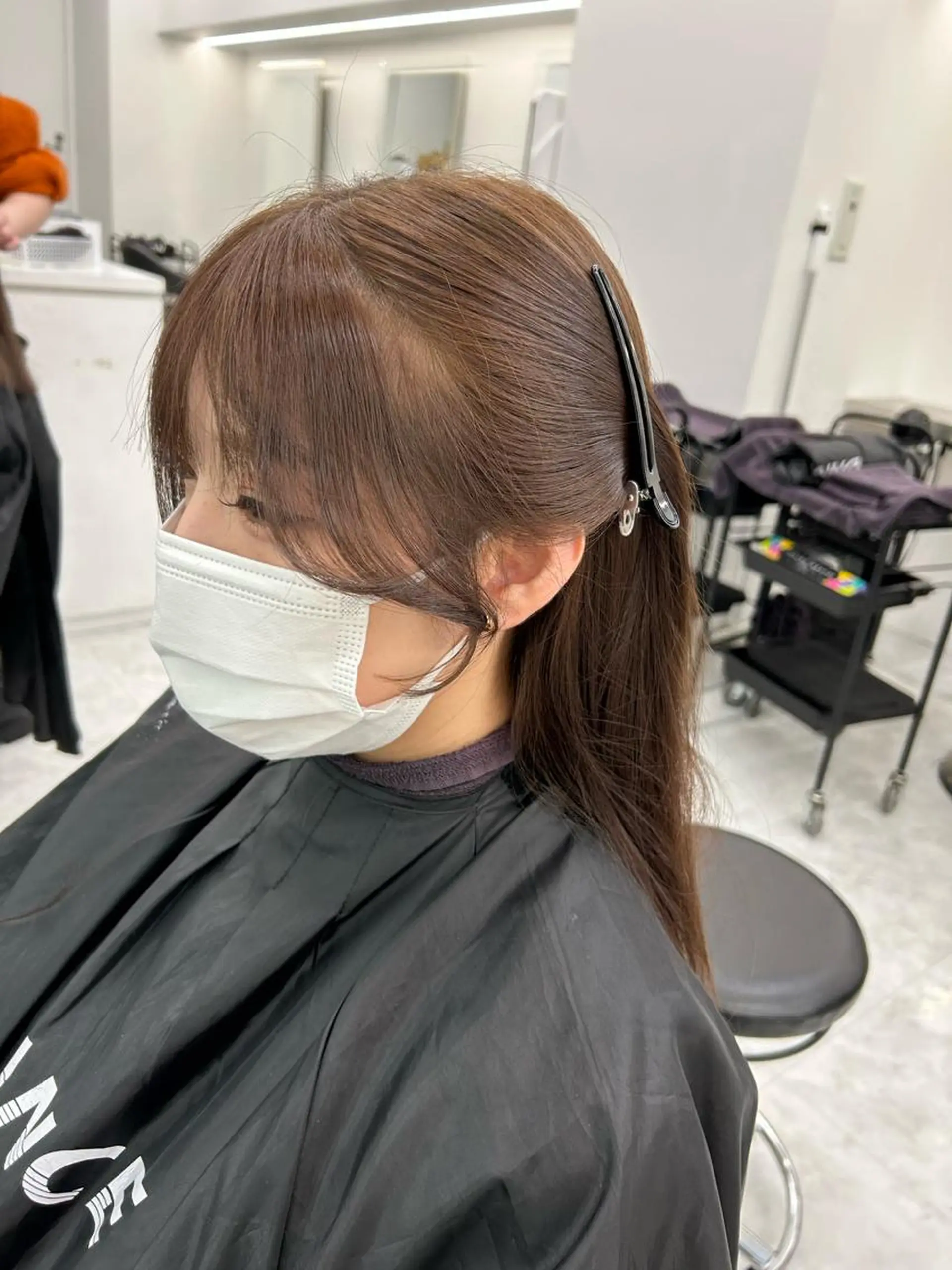ロング 顔周りカット カット ヘアカラー トリートメント 淡色ラベンダー♡ ニーナ🎀🦙のヘアスタイル