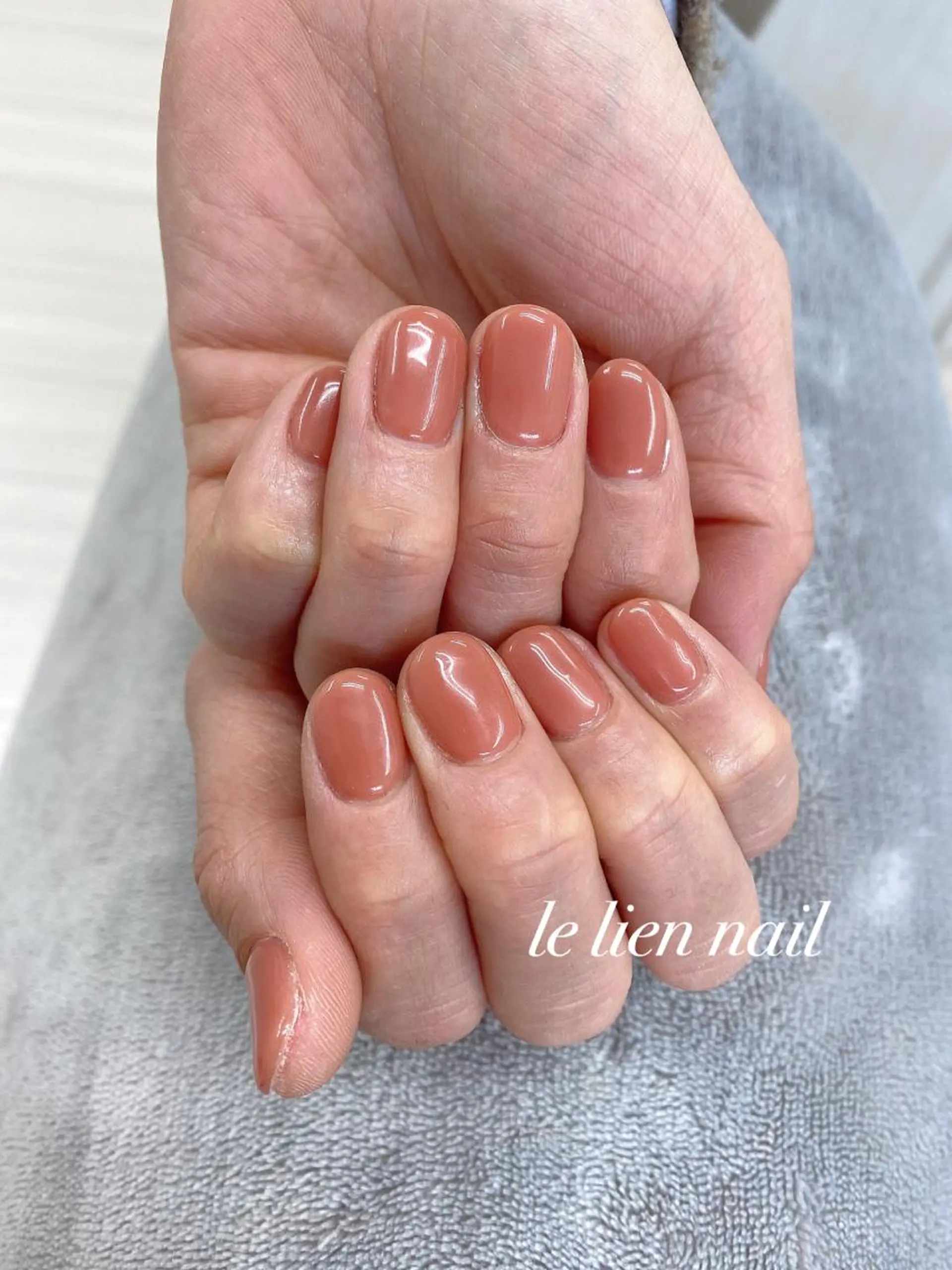 ネイル オフィスネイル ワンカラーネイル ピンク シンプルネイル ハンドネイル le lien nailのネイルデザイン