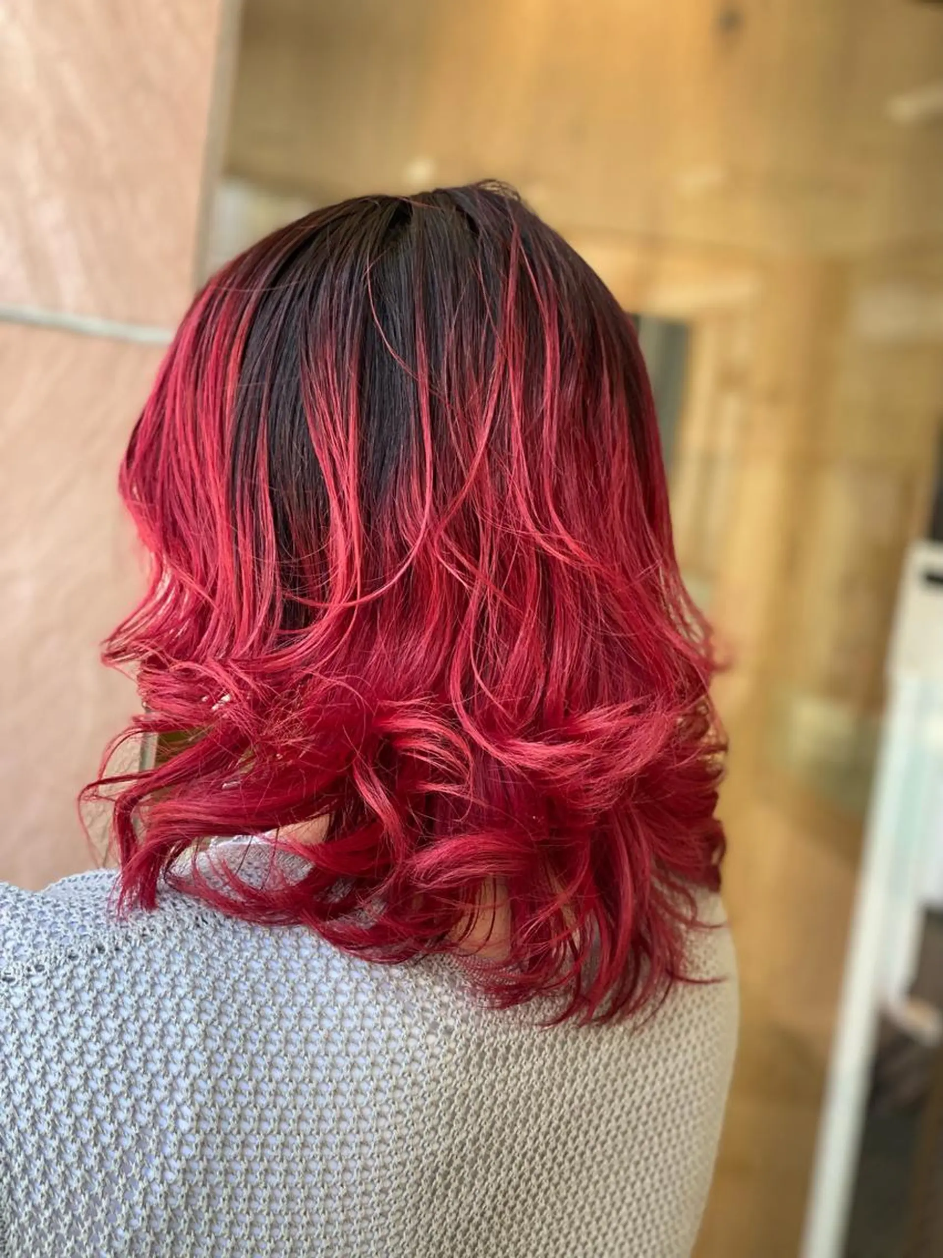 ミディアム カラー レッドカラー ヘアカラー トリートメント 💎大人ハイライト 💎上杉一也💎のヘアスタイル