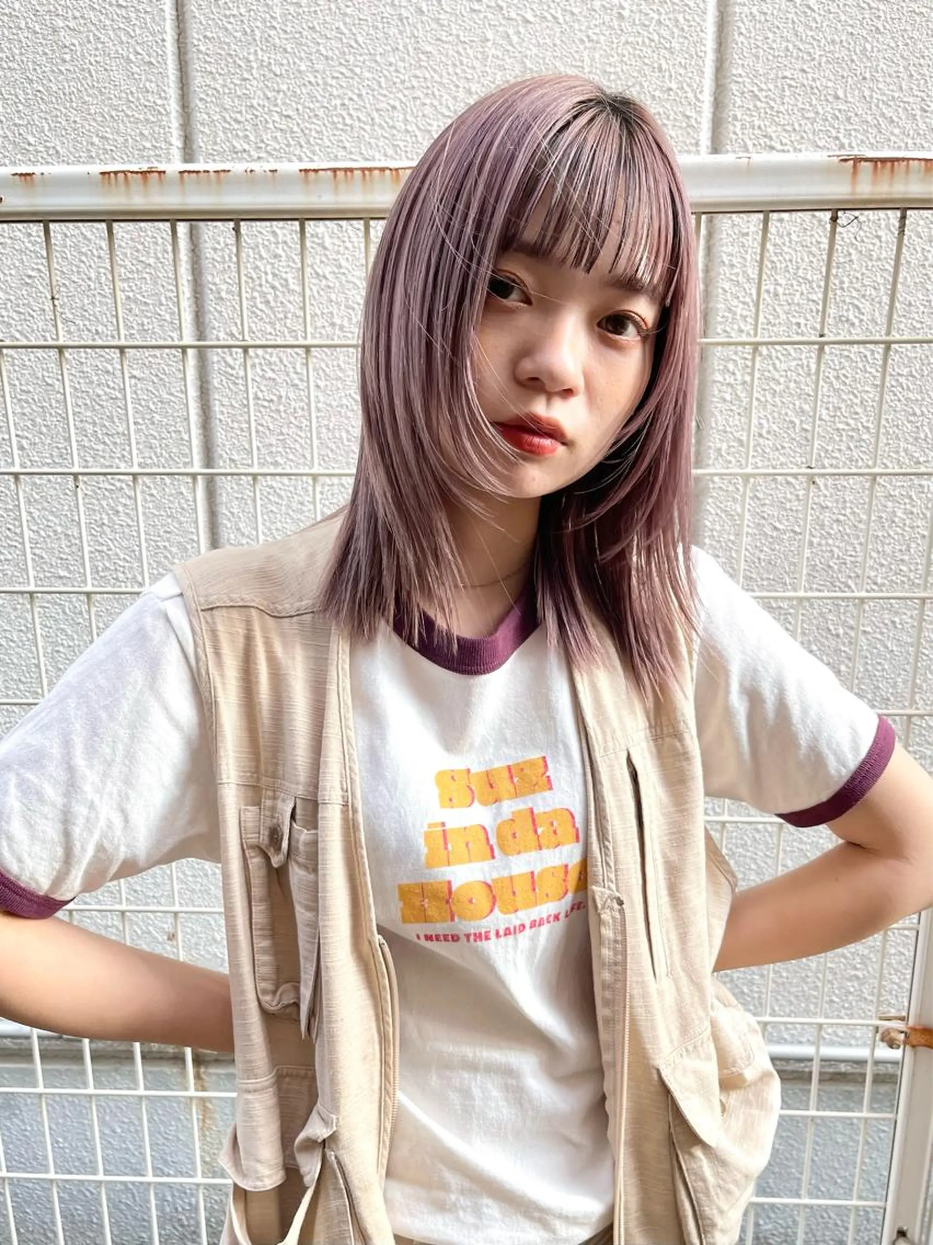 セミロング カラー ラベンダーカラー ピンクカラー ピンクラベンダー ヘアカラー トリートメント －SARRY－ YUKIのヘアスタイル