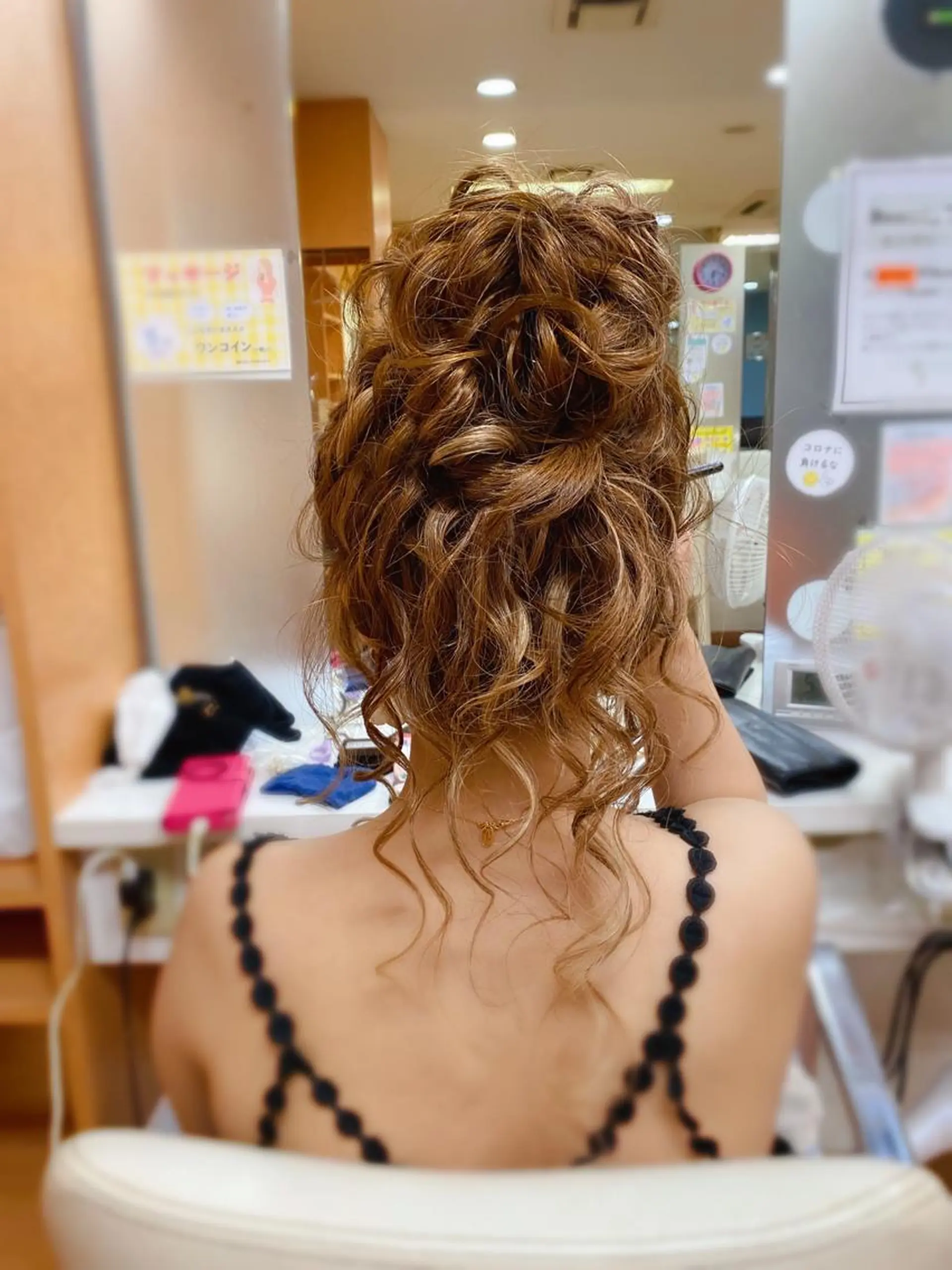 ロング ヘアアレンジ お団子ヘア エクステ ヘアセット 竹野 実優のヘアスタイル