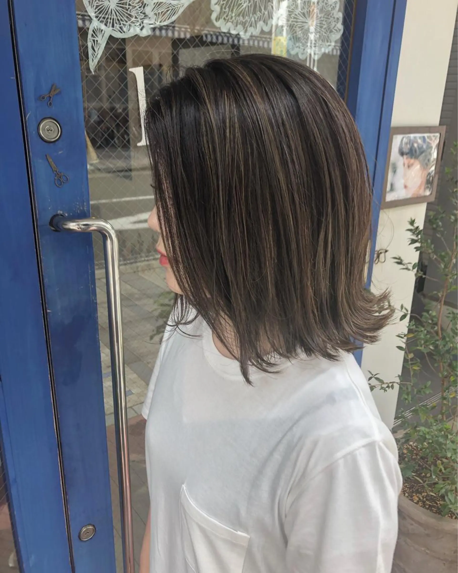 ミディアム カラー ヘアアレンジ グレージュ ハイライトカラー ハイライト 髪の悩みを解決！ 那須達敦のヘアスタイル