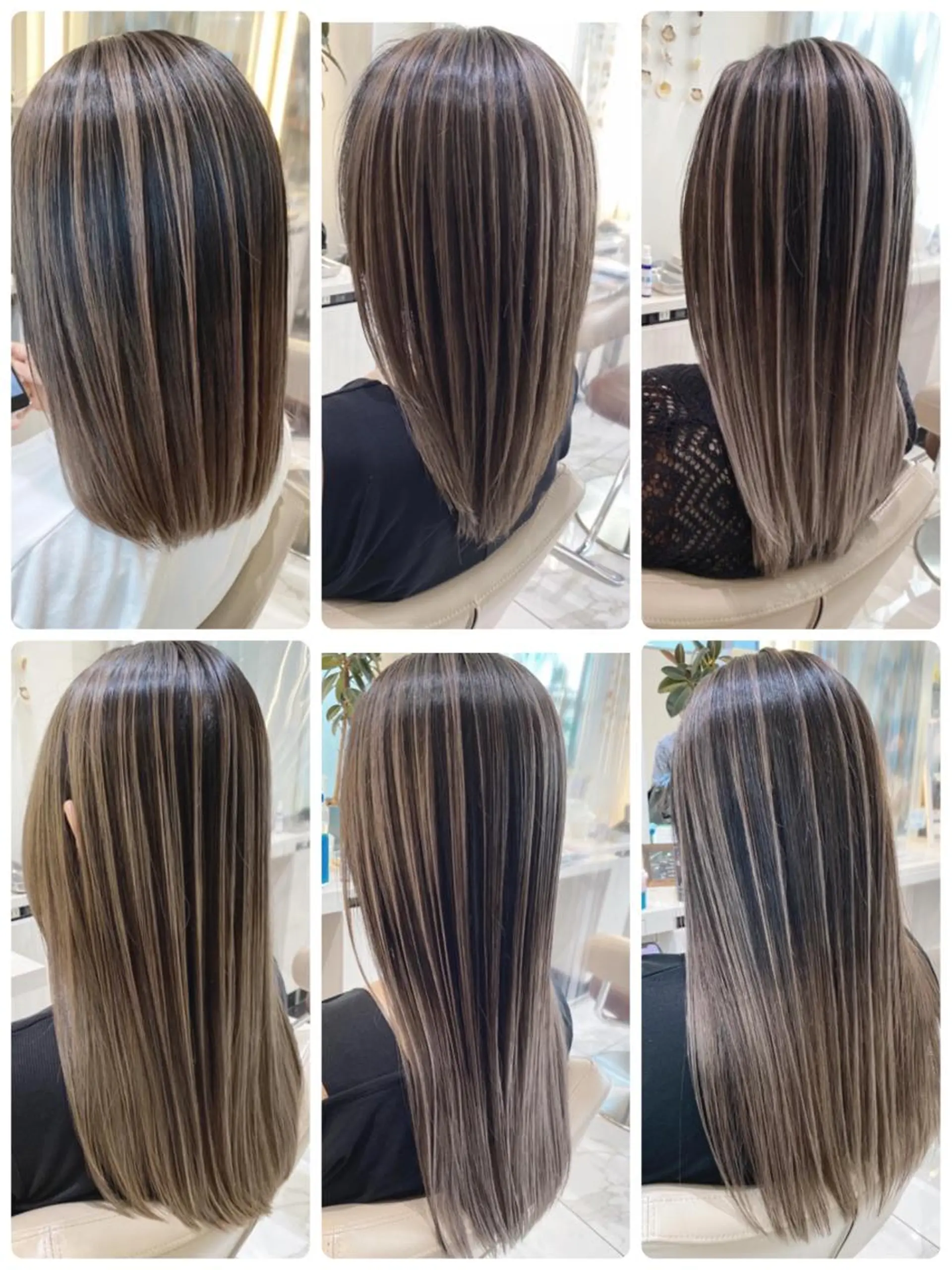 セミロング カラー バレイヤージュ 髪質改善 レイヤーカット カット ヘアカラー 山崎俊輔/髪質改善 /バレイヤージュのヘアスタイル