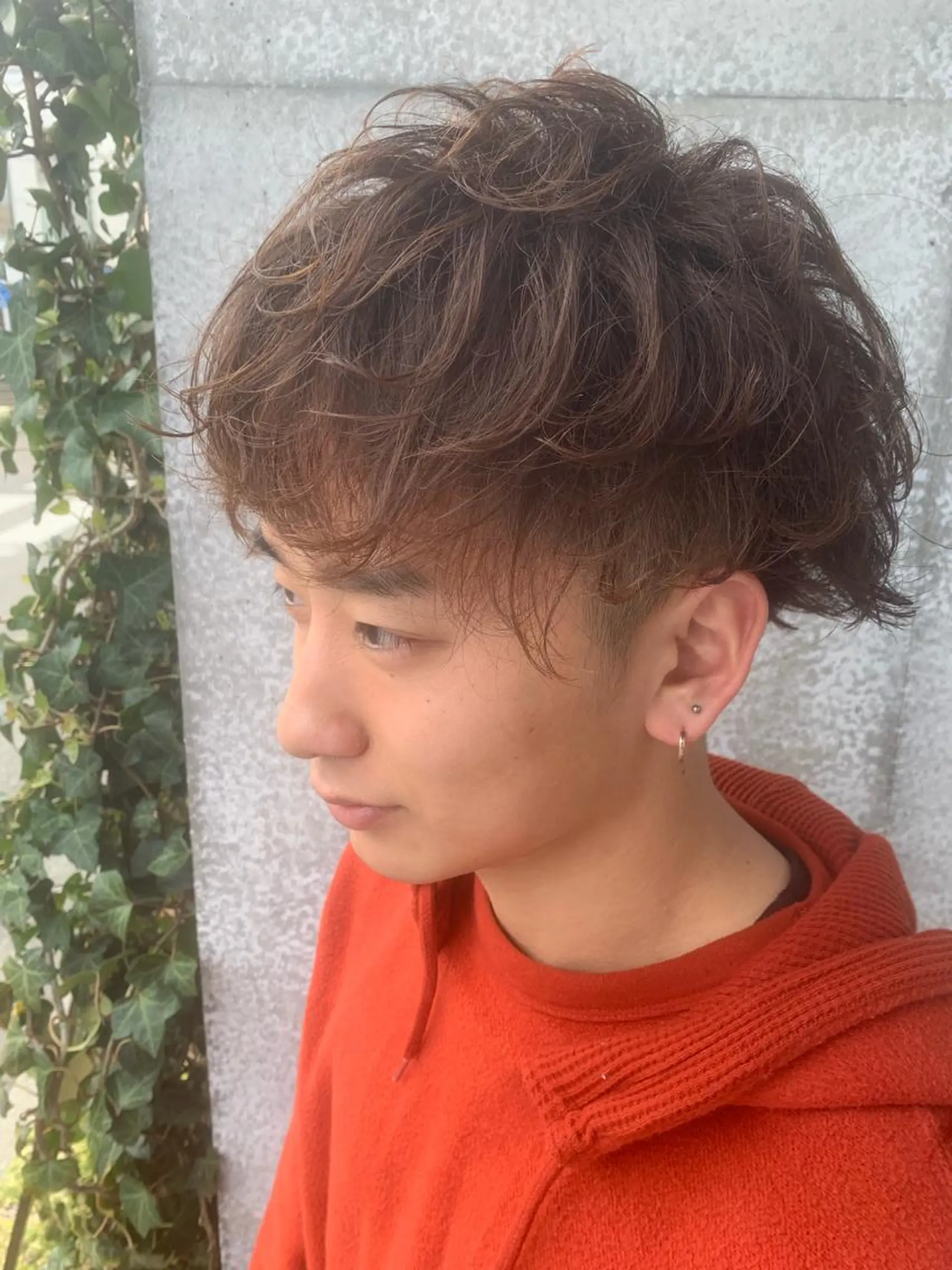ショート カラー パーマ メンズ メンズパーマフェード シモジタカヒロのヘアスタイル