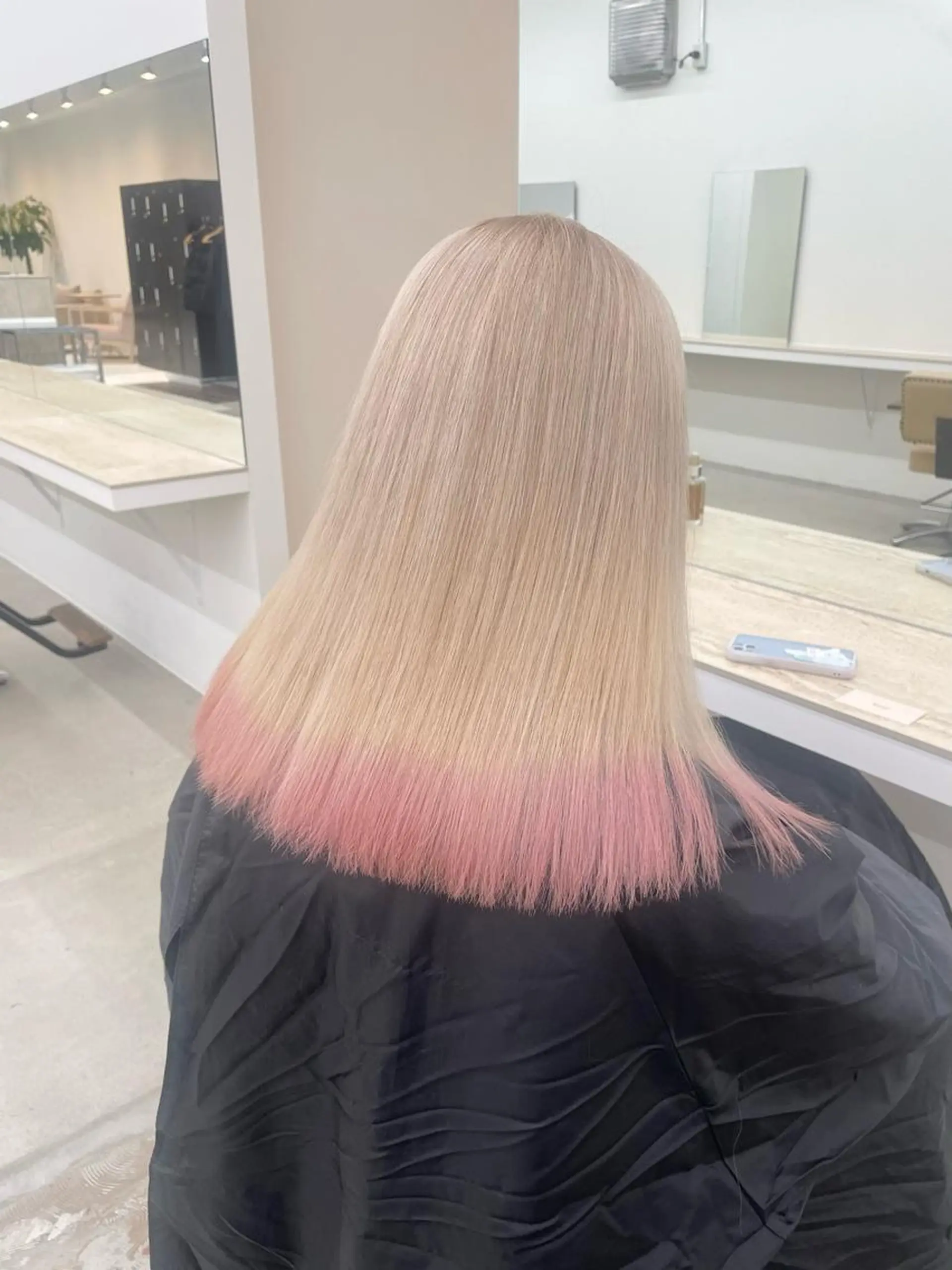 ミディアム カラー ブリーチ ピンクカラー ✅ケアブリーチ✅ トヨオカ ノブヒデのヘアスタイル