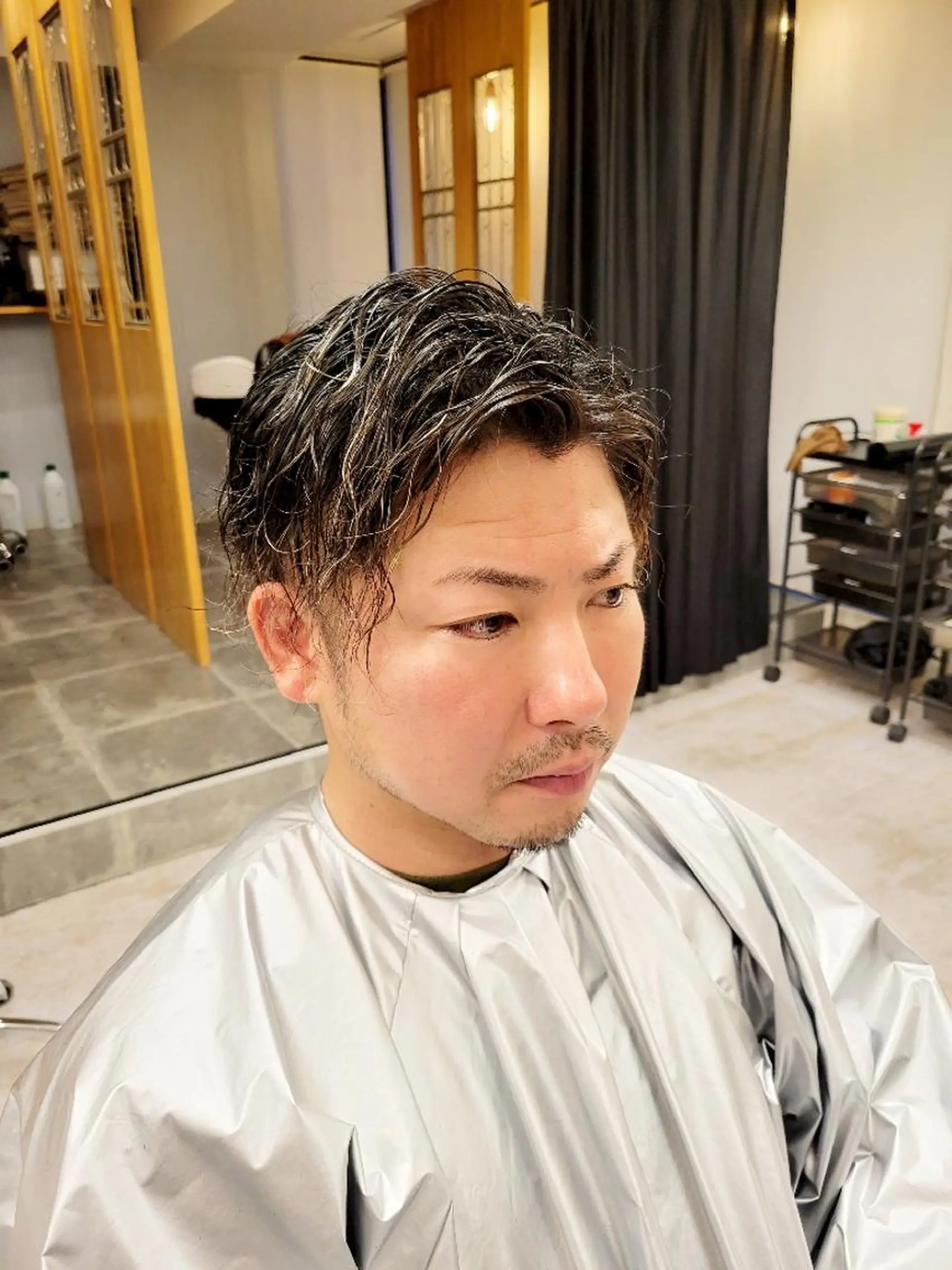 ミディアム パーマ カット パーマ トリートメント 谷川 一成のヘアスタイル