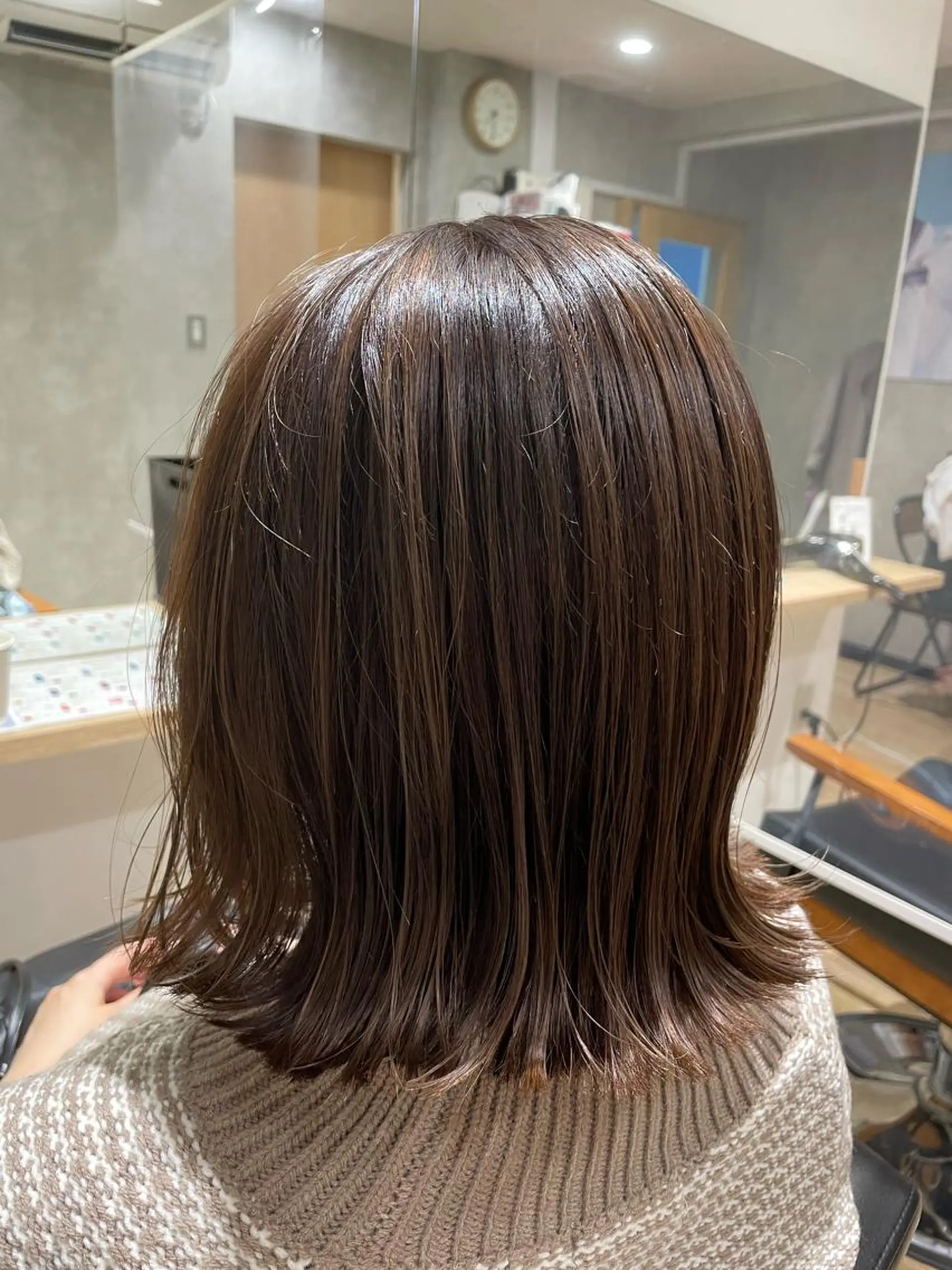 ミディアム カラー エンドウ ミノリ🤎 /半個室/レイヤーのヘアスタイル