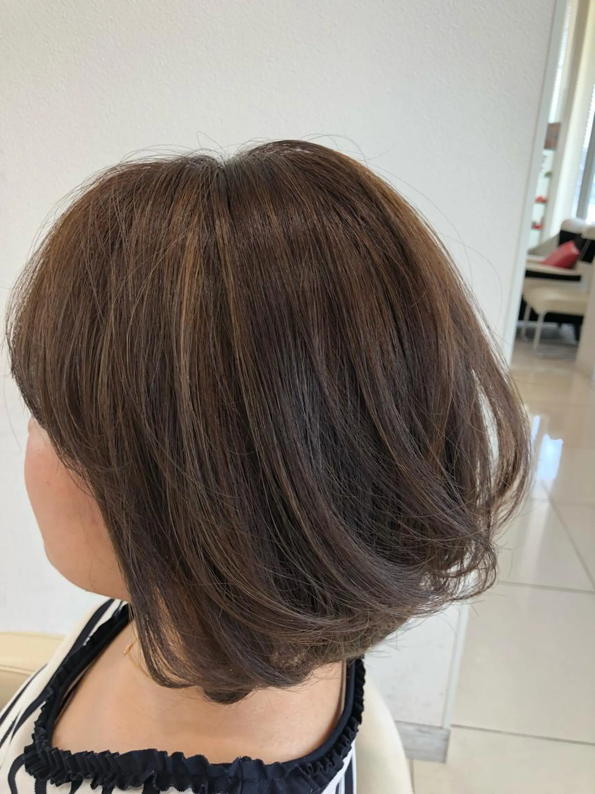 ミディアム ハイライト 福元 保雄のヘアスタイル