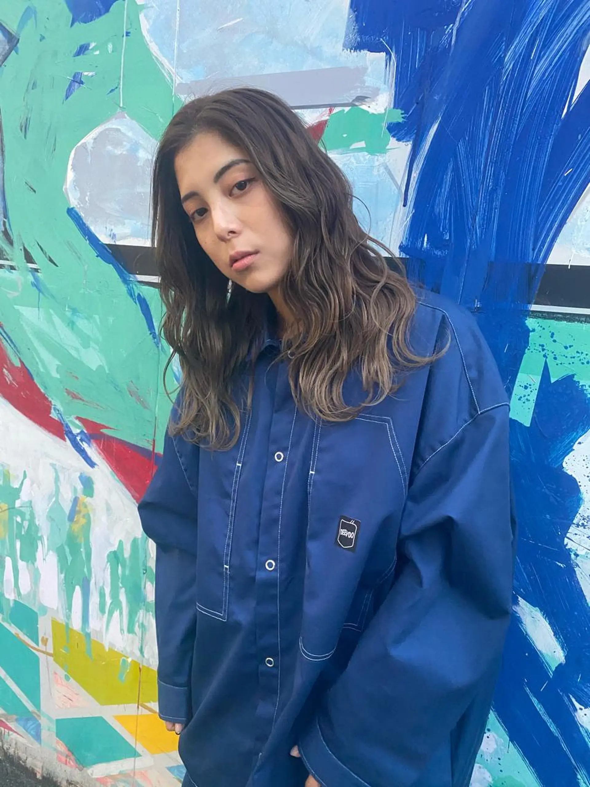 セミロング カット ヘアカラー 上川 開生のヘアスタイル