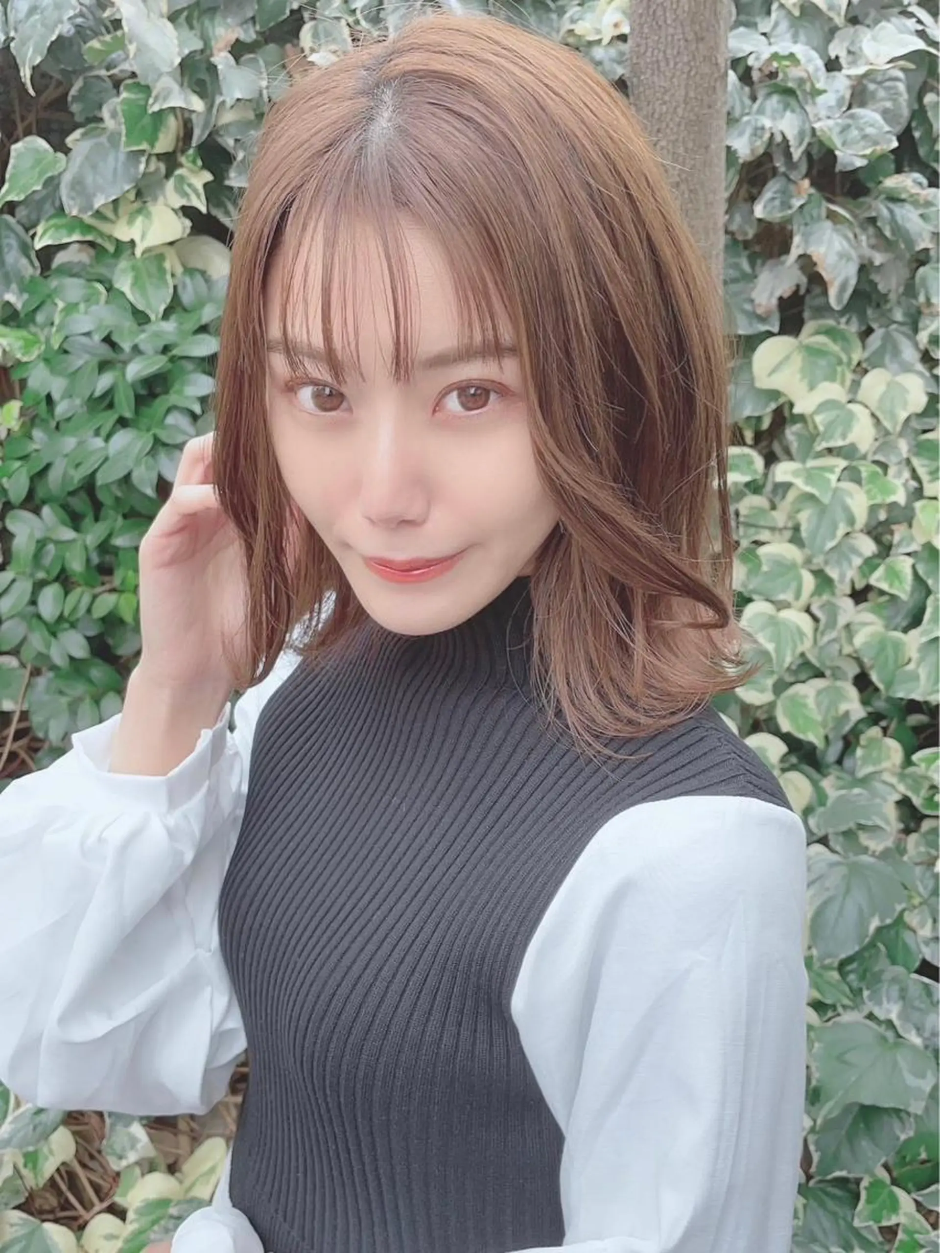 セミロング カラー パーマ ヘアアレンジ 【公式】amble luxe池袋東口💛のヘアスタイル