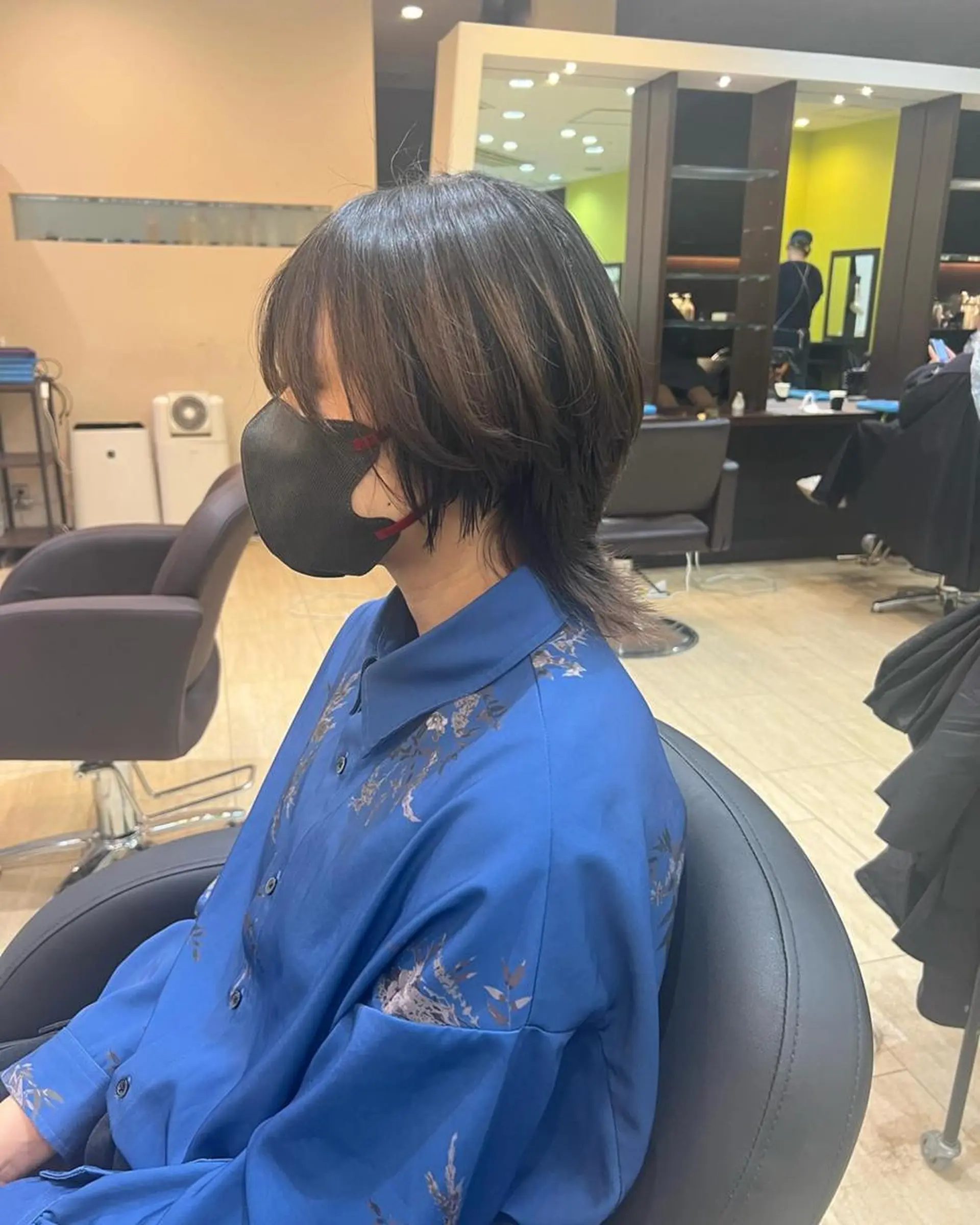 カラー パーマ メンズ メンズウルフカット ボブ ウルフカット ハイトーン／パーマ 特化平田のヘアスタイル