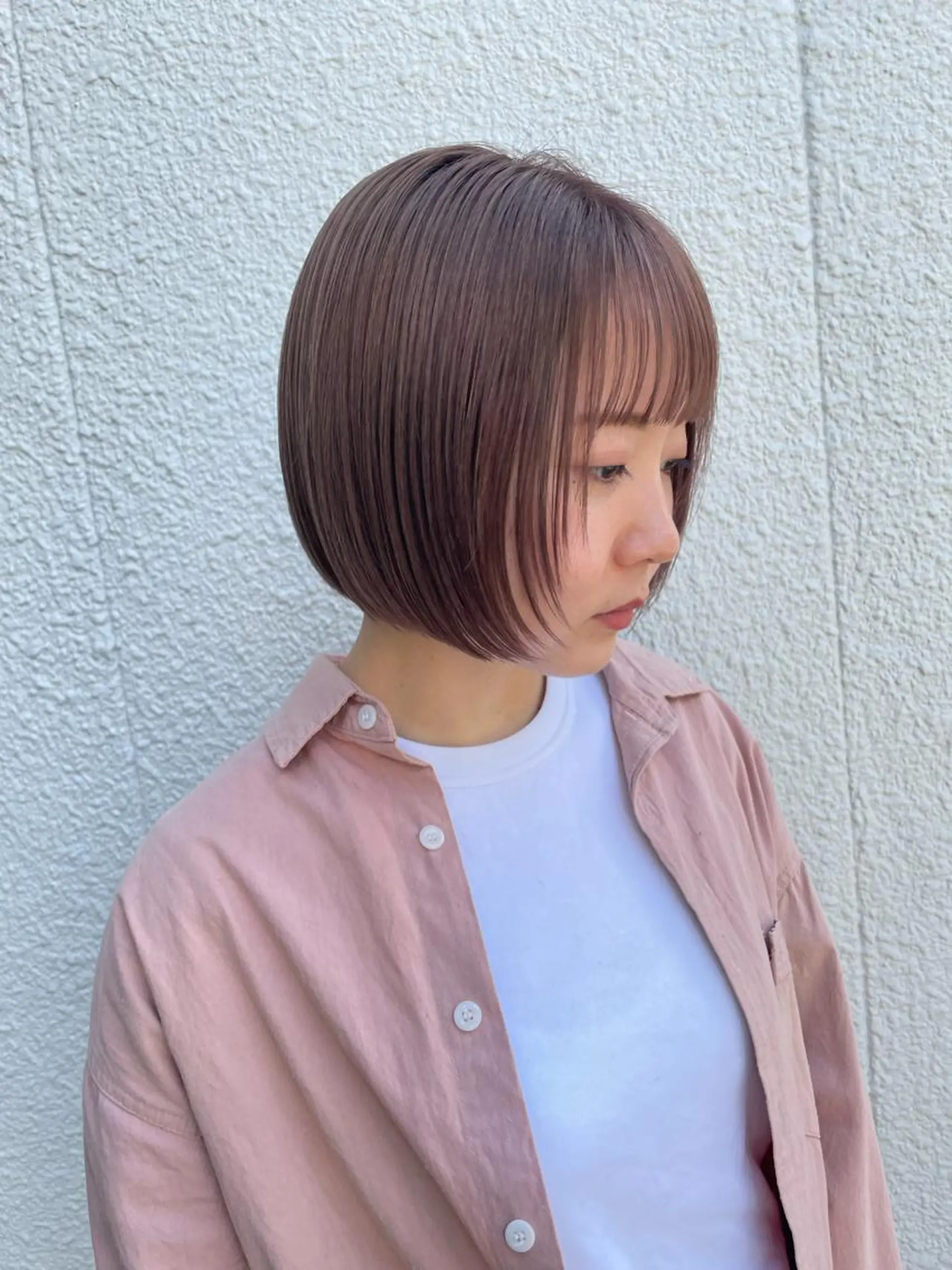 ショート カラー ベージュカラー ボブ カット 五十嵐 雄毅のヘアスタイル
