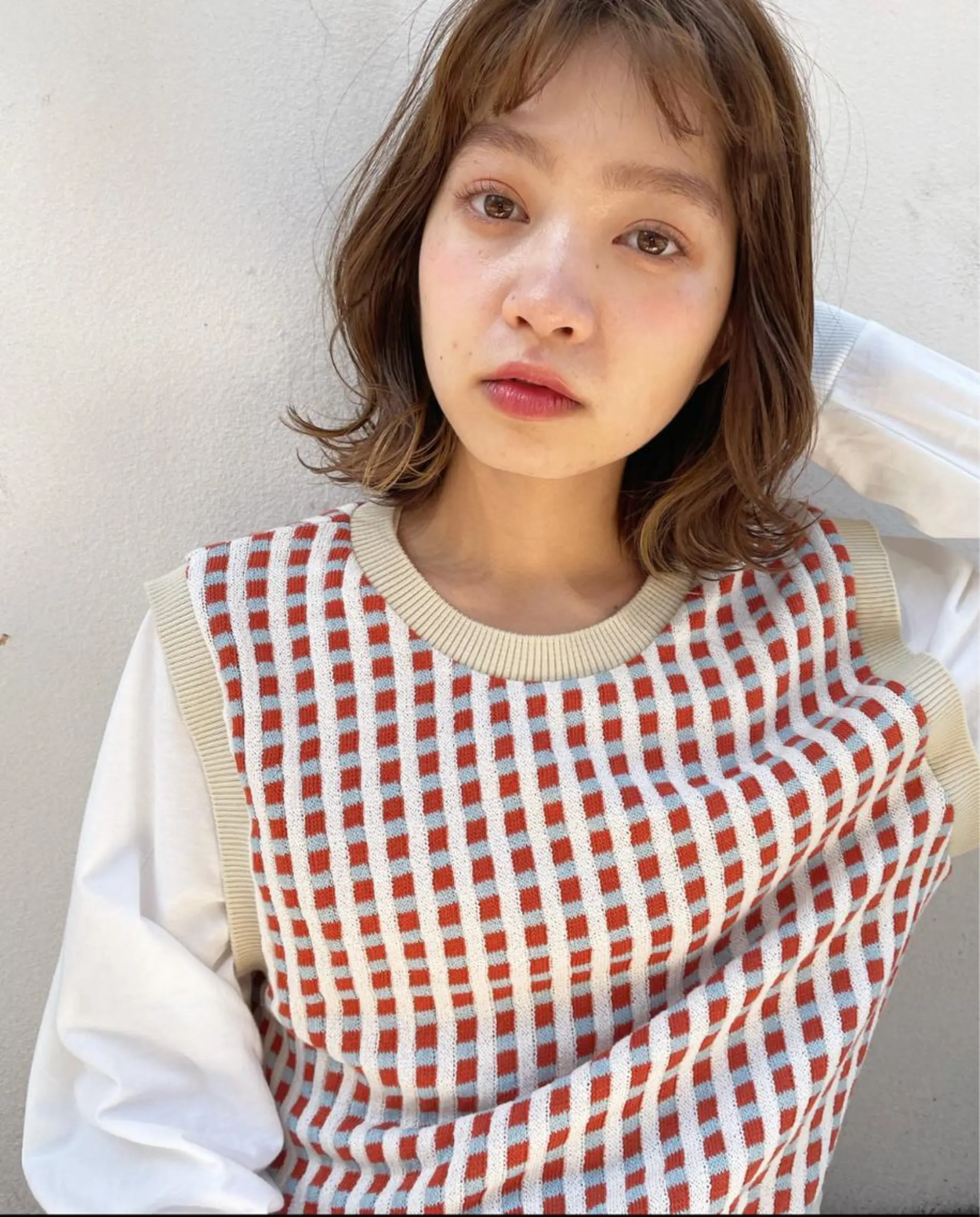 ショート カラー パーマ 坂田 友梨奈のヘアスタイル