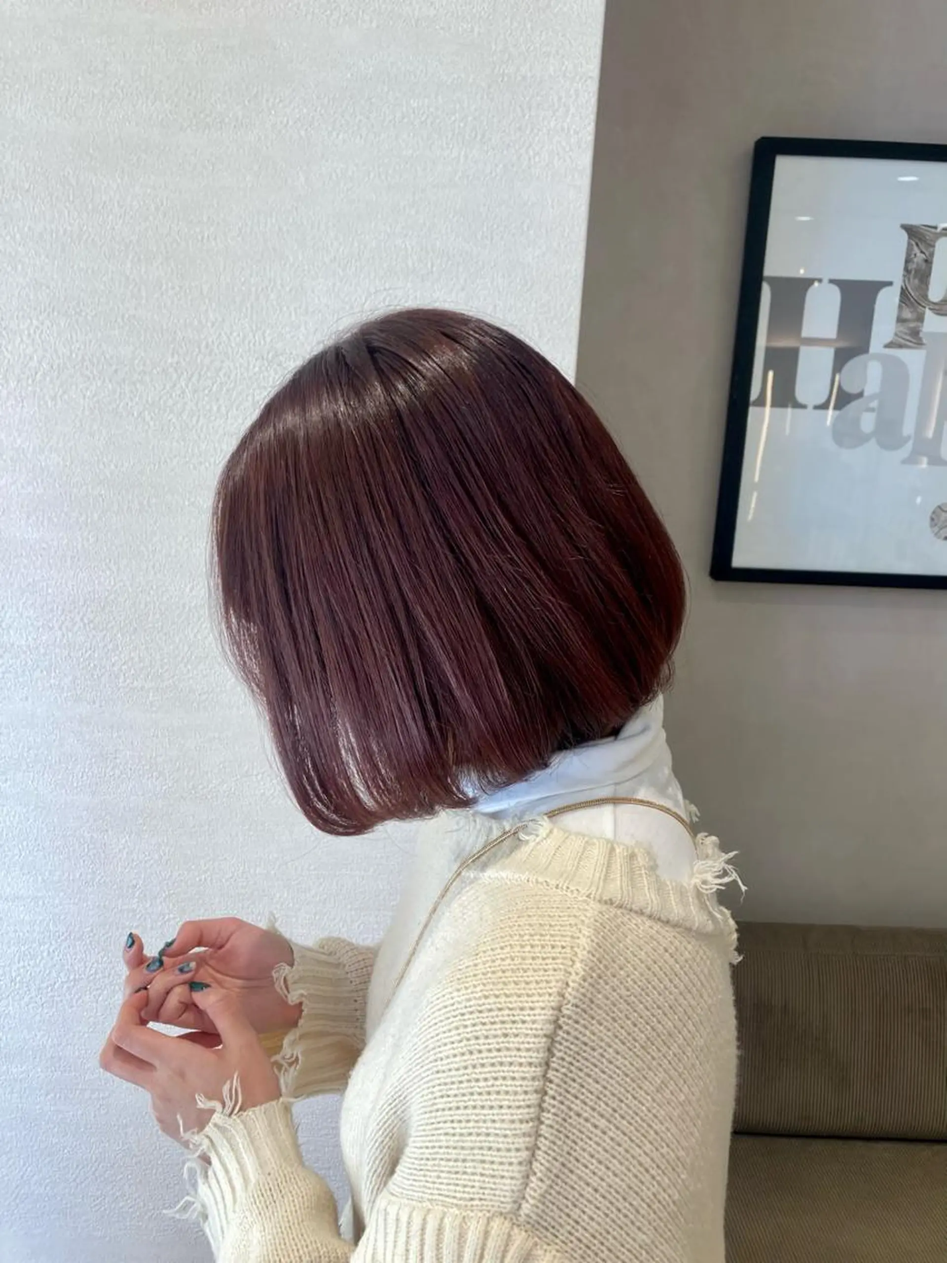 ミディアム カラー ニュアンスパーマ 曲がる縮毛矯正　爲石のヘアスタイル