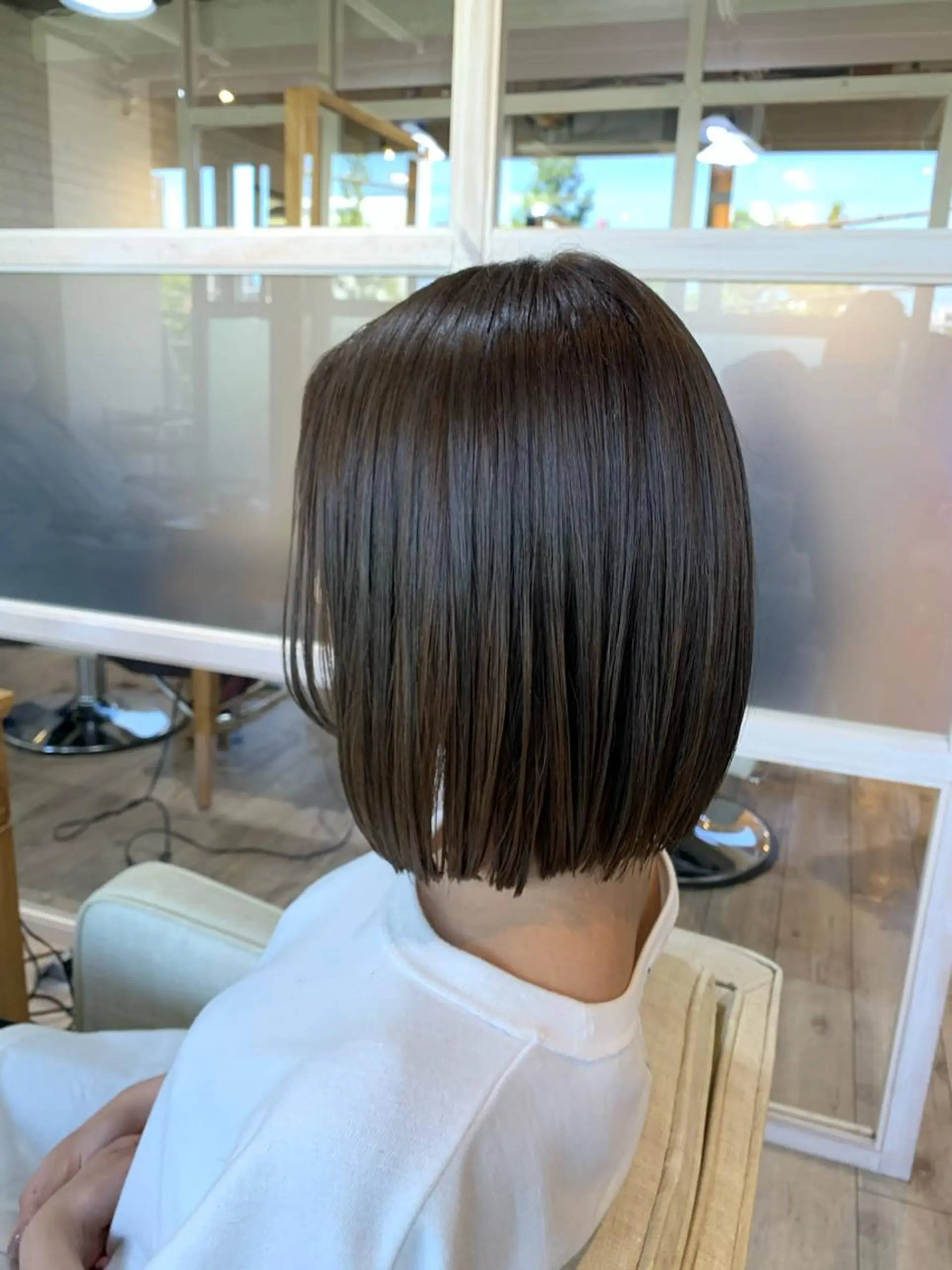 ミディアム カラー アッシュ アッシュグレー アッシュグレージュ グレージュ ボブ カット ヘアカラー トリートメント 🏆蔵前個室 美容院🏆　大川月央のヘアスタイル