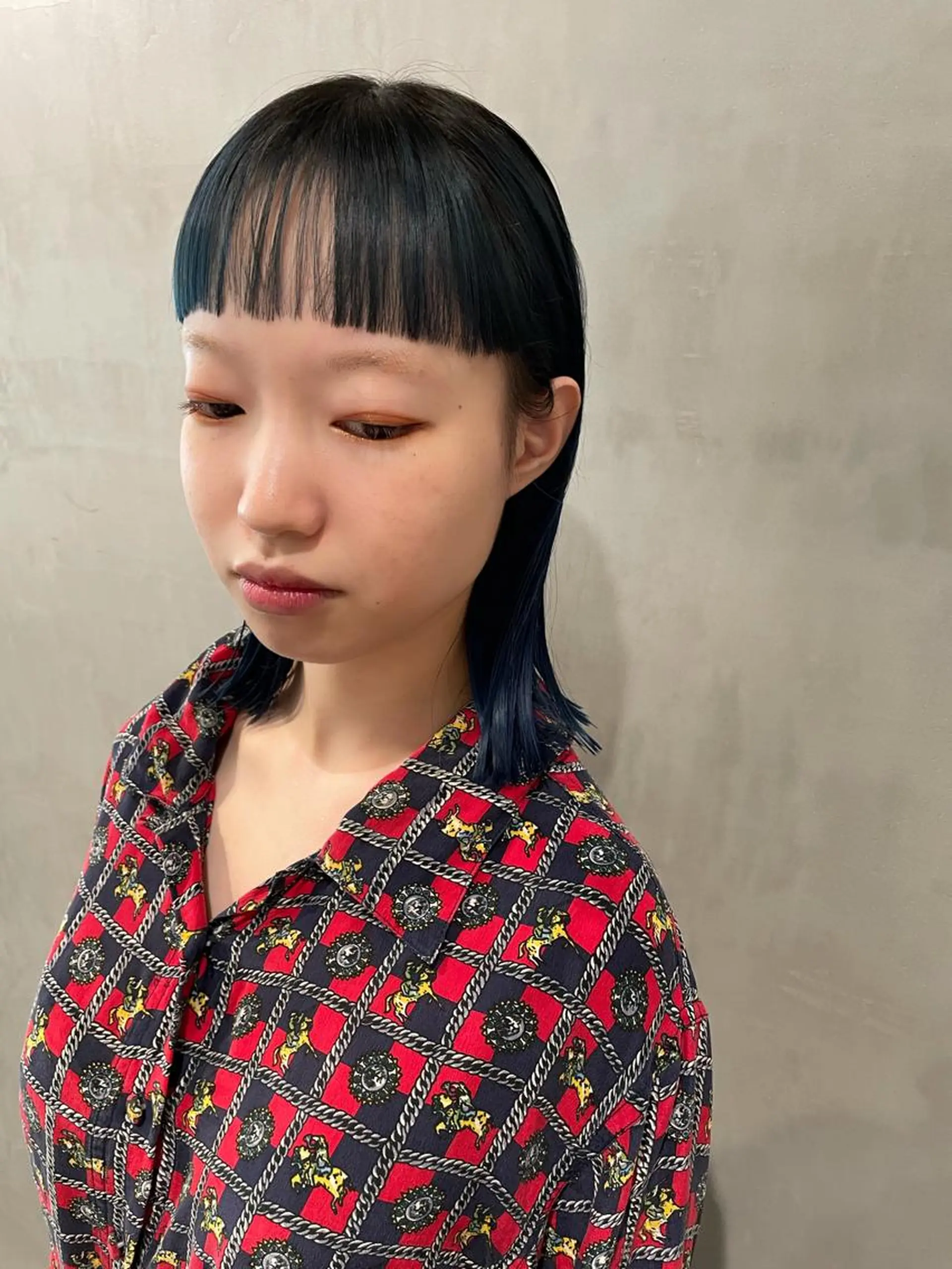 ミディアム カラー カット ヘアカラー 優 作のヘアスタイル