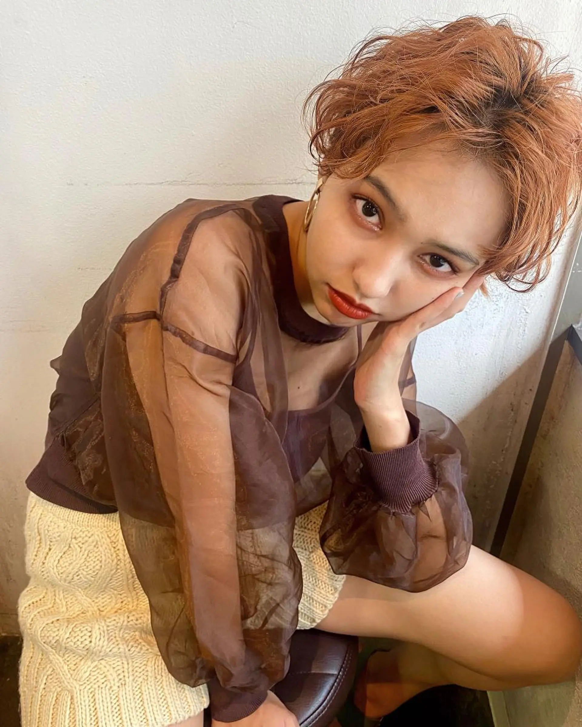 ショート くせ毛 ハイトーンカラー🍑 心斎橋のヘアスタイル