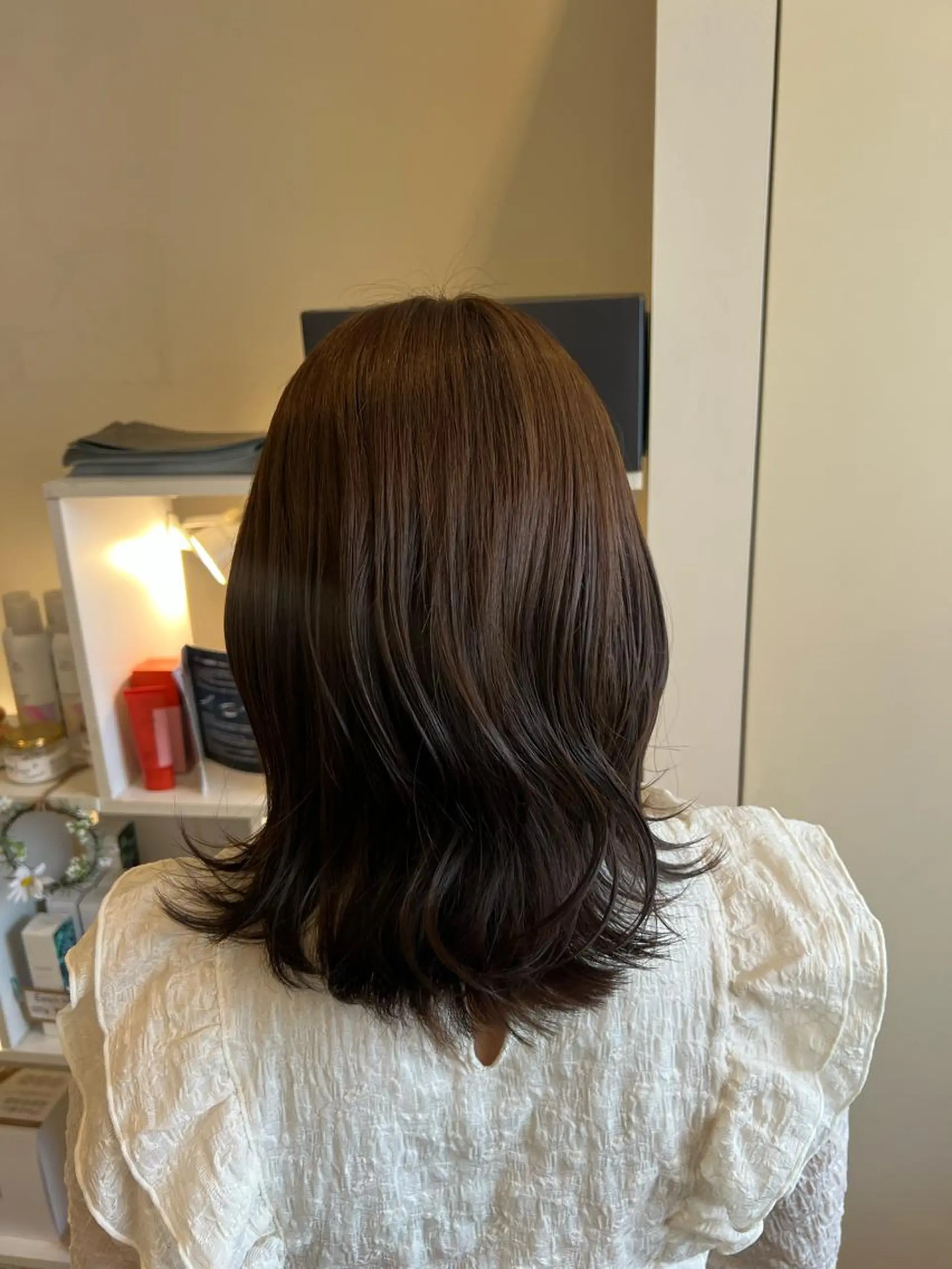 ミディアム カラー カット ヘアカラー トリートメント 竹添 有梨沙のヘアスタイル