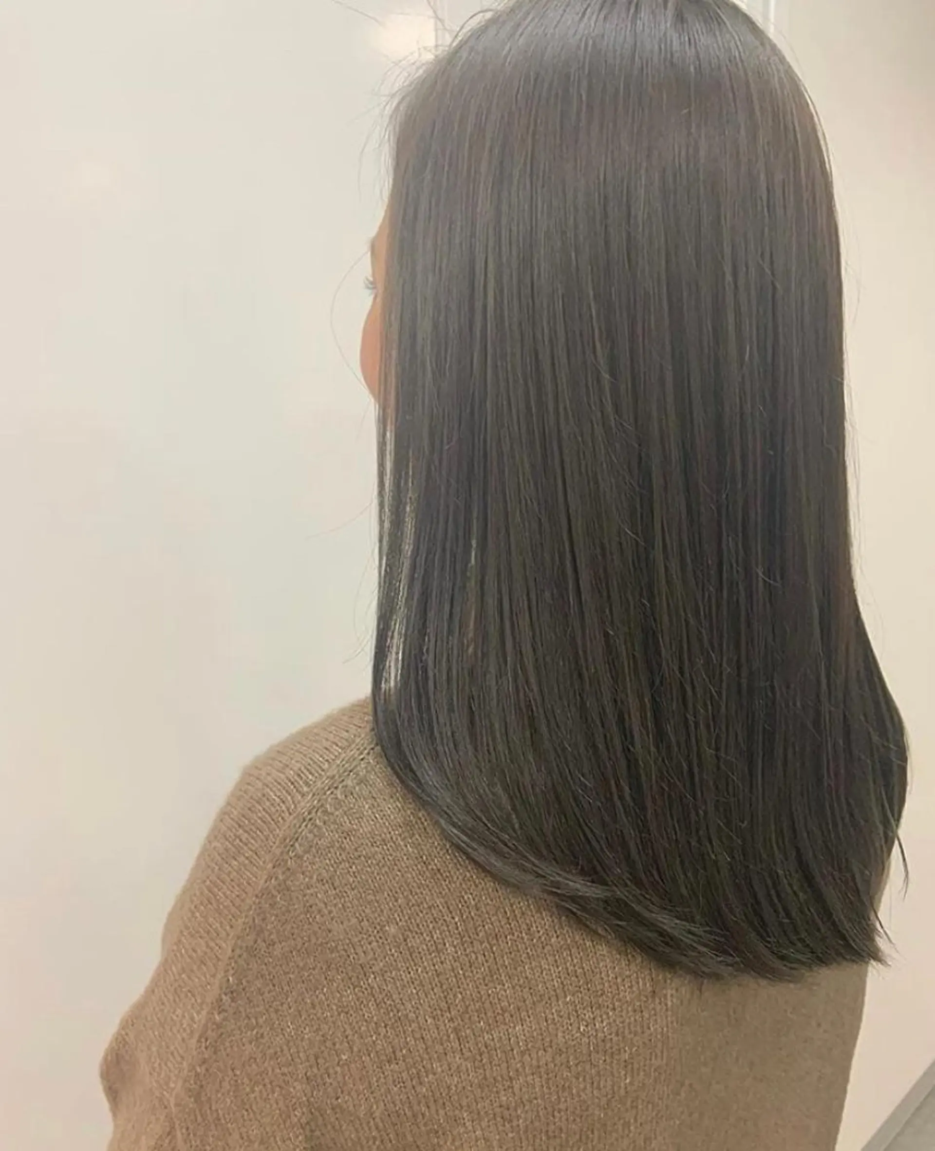 セミロング カラー 透明感カラー グレージュ ハイライトカラー ハイライト ♡ma ki♡のヘアスタイル