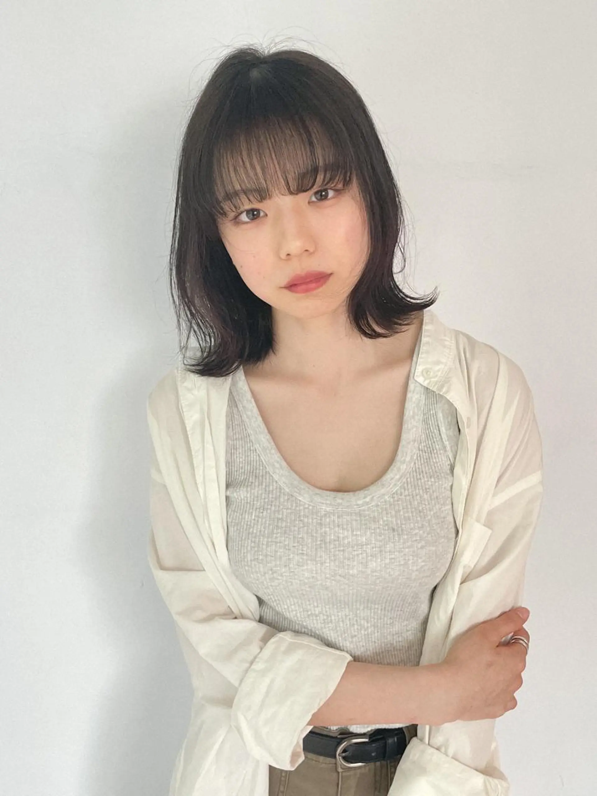 ミディアム 山口生真 ✂︎小顔矯正カットのヘアスタイル