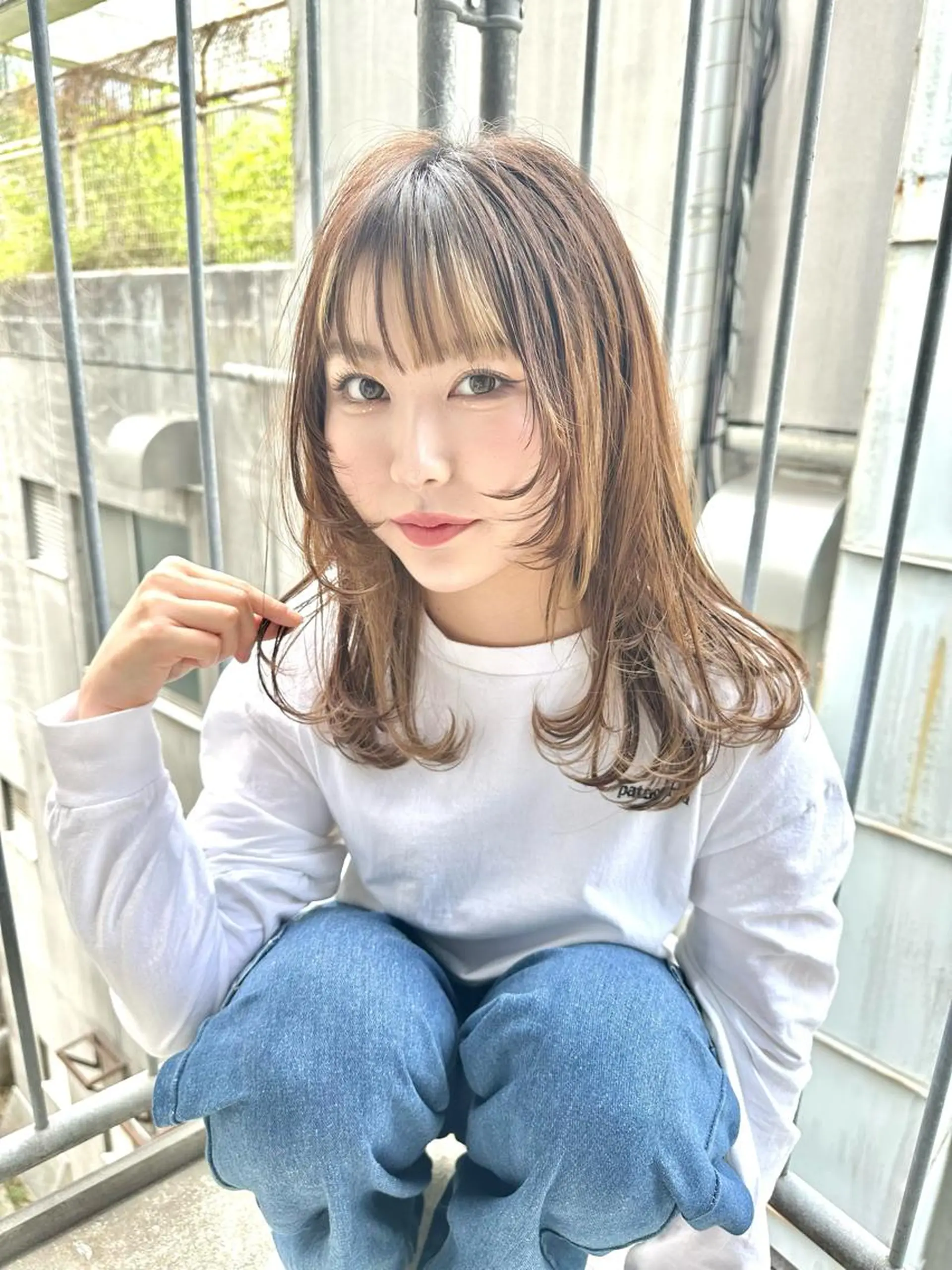 ミディアム カット ヘアカラー トリートメント 完全個室サロン💐 代表取締役💐梶谷のヘアスタイル